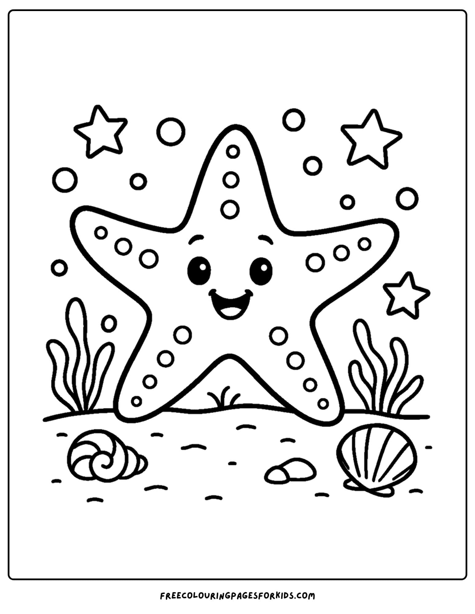 a starfish smiling