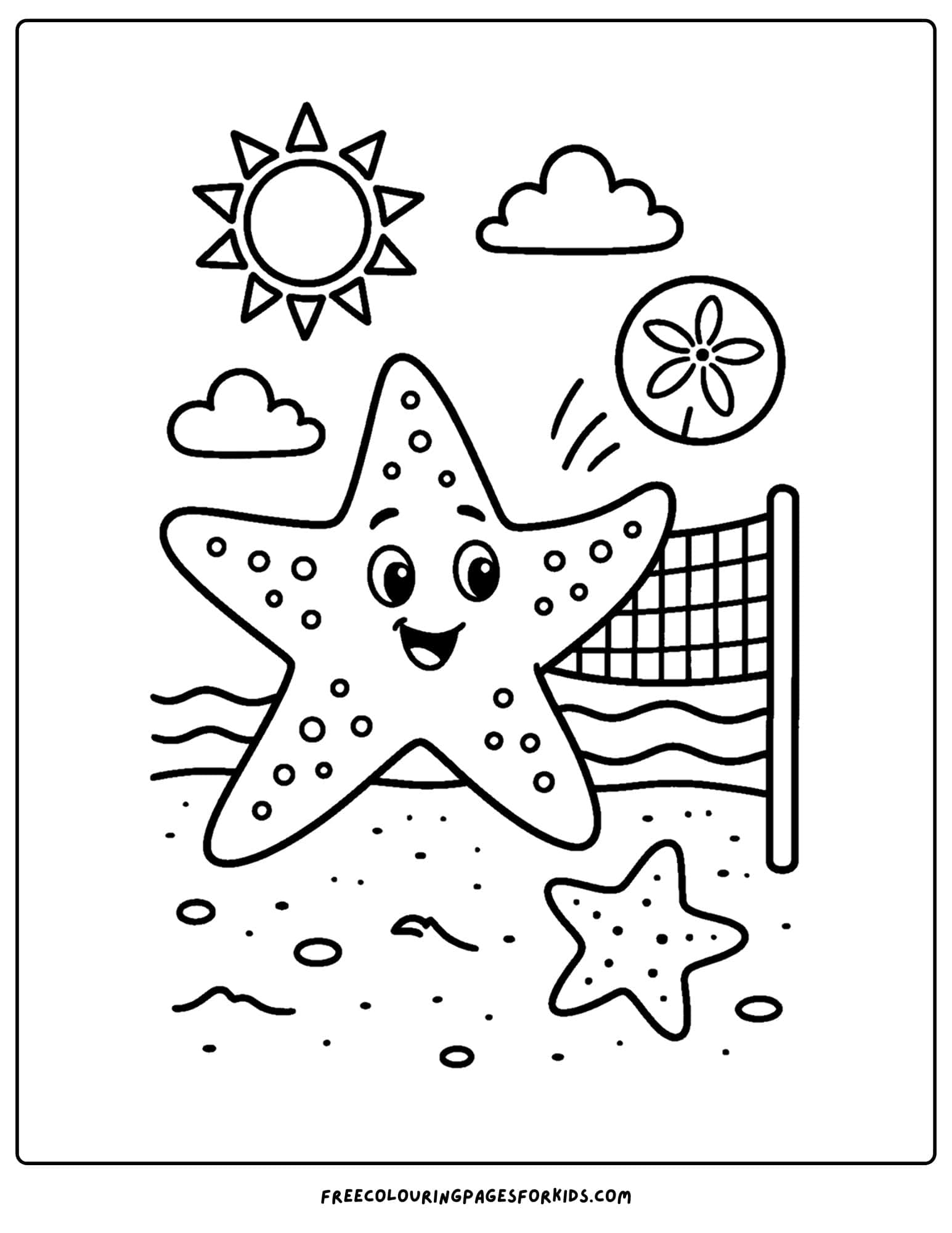 a starfish playing volleyball