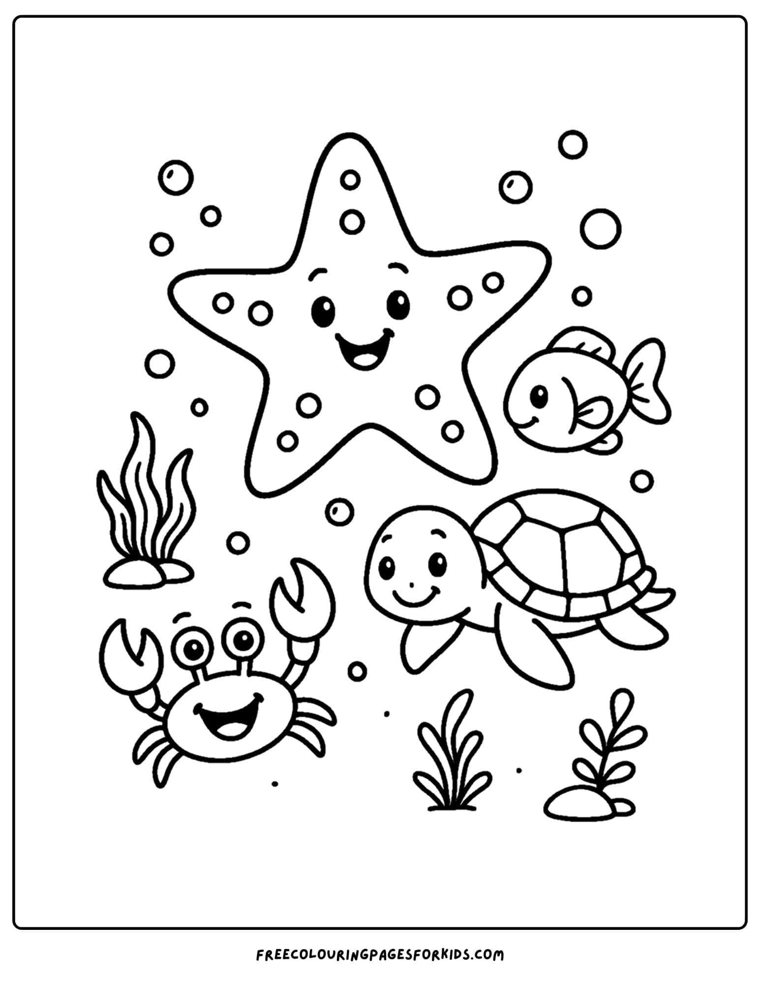 a starfish playing with friends