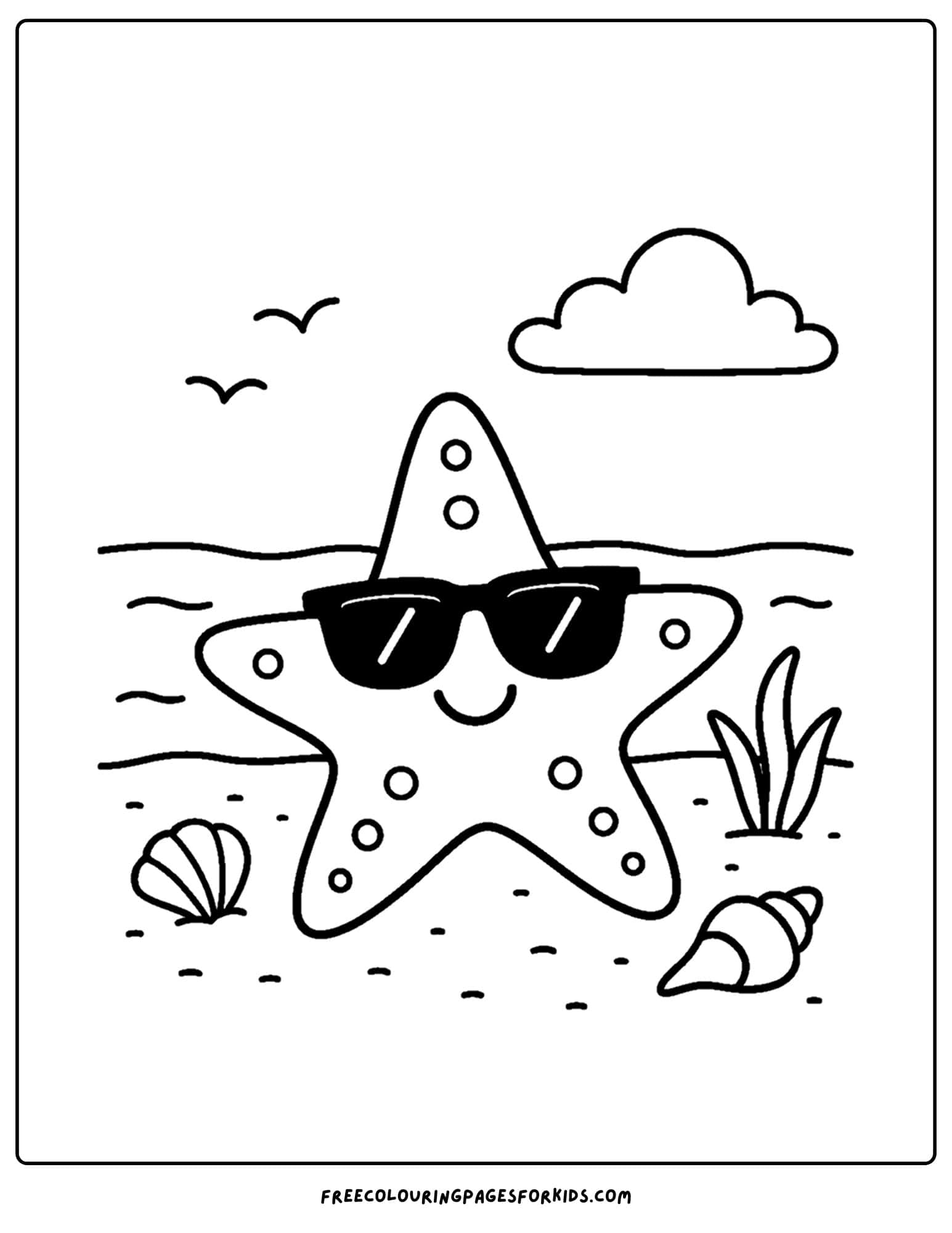 a starfish wearing sunglasses