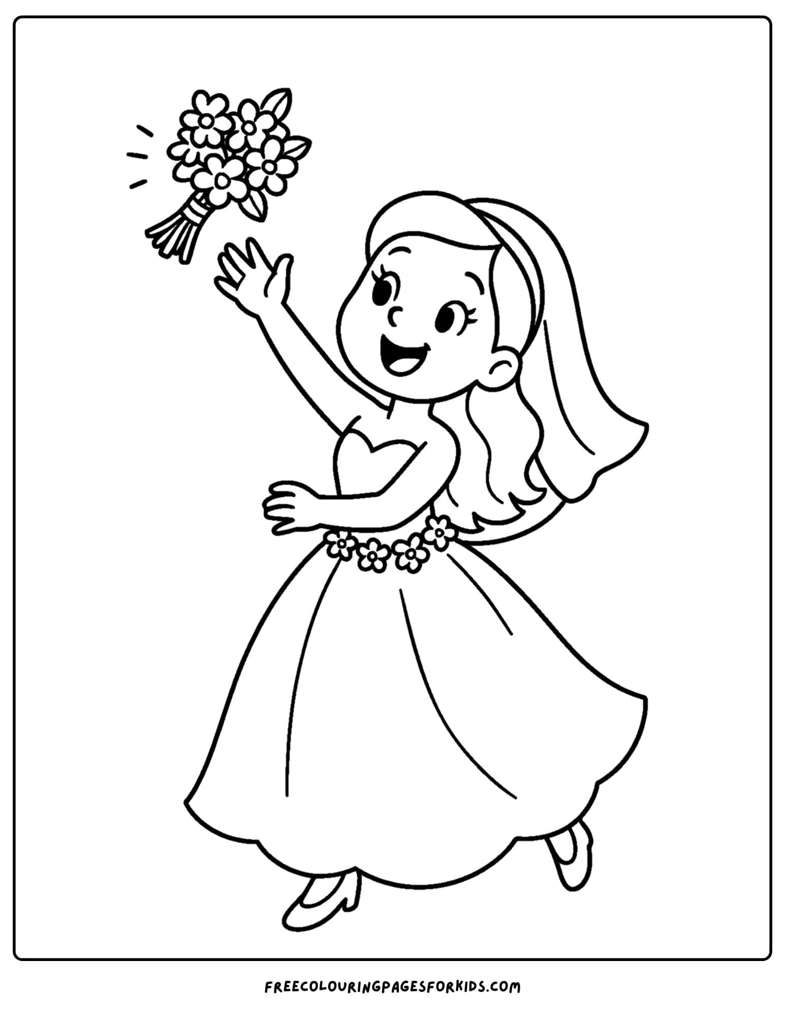 a bride throwing the flower bouquet