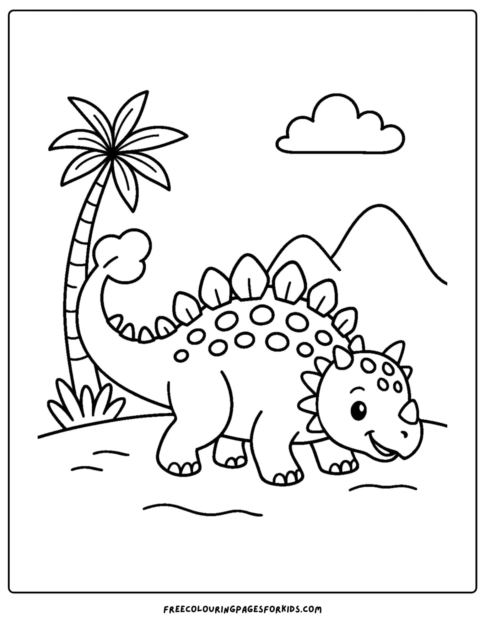 a dinosaur coloring page featuring an ankylosaurus