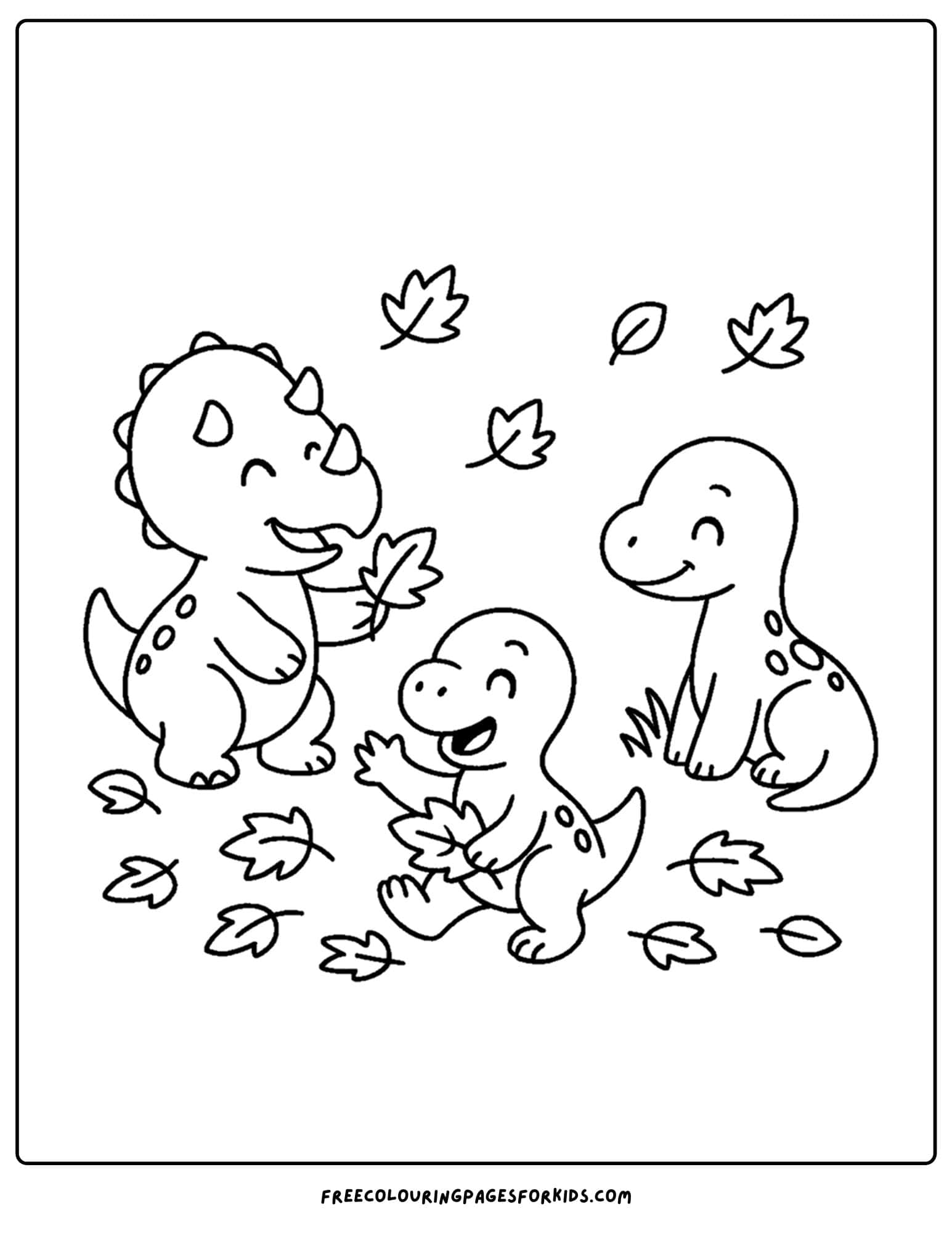 a dinosaur coloring page featuring baby dinosaurs