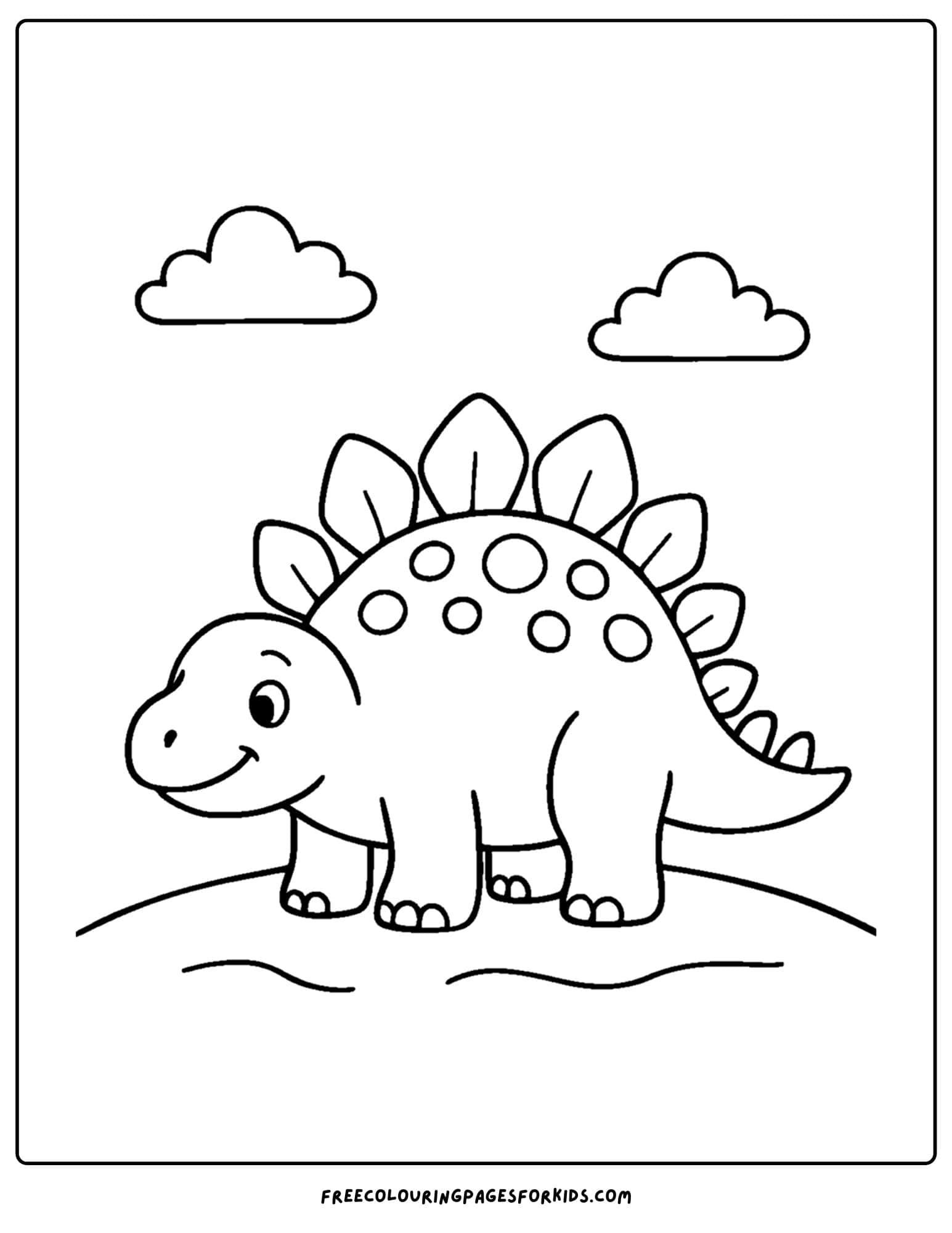a dinosaur coloring page featuring a stegosaurus