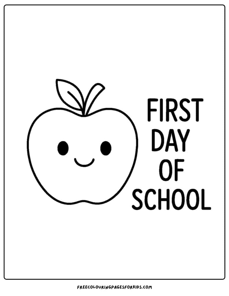 First Day of School Coloring Pages