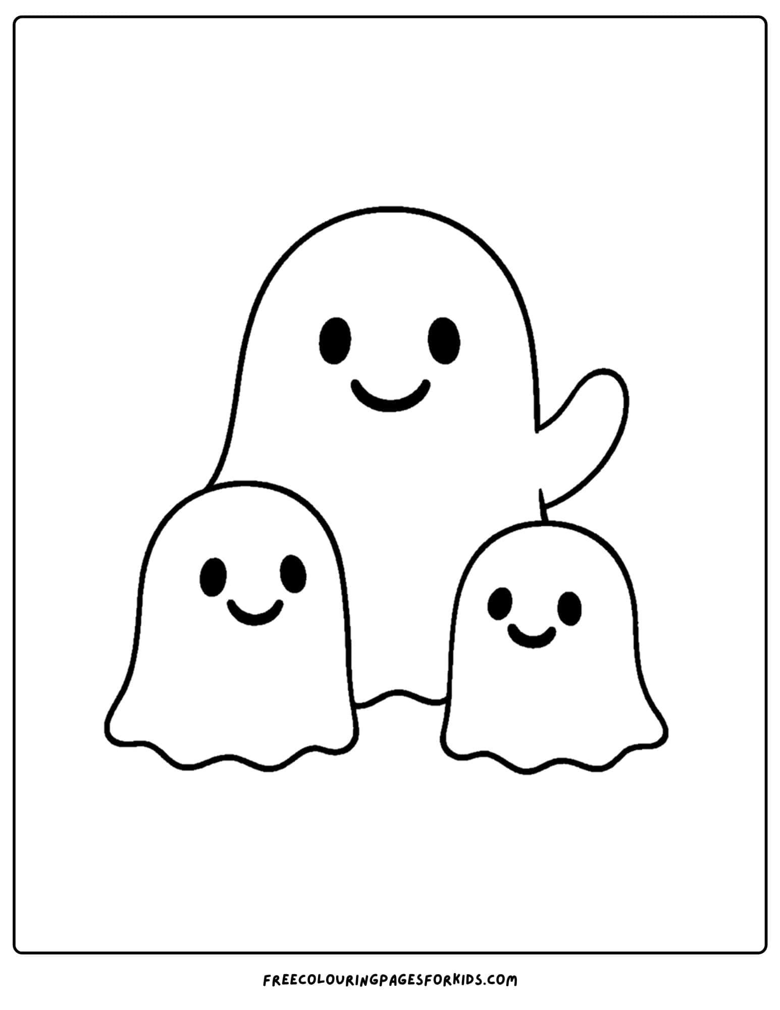 a ghost family coloring page