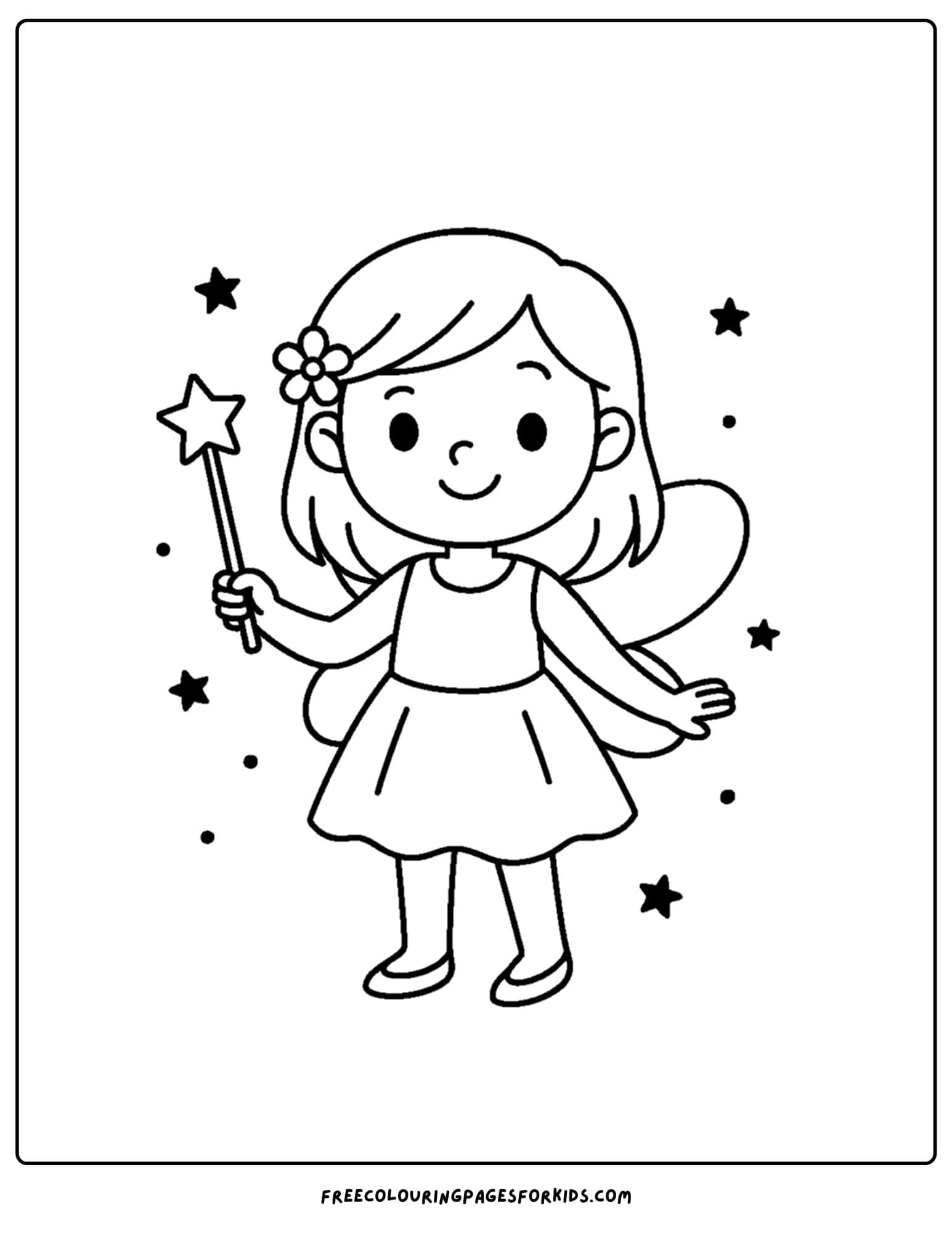a halloween coloring page of a girl dressed as a fairy for halloween