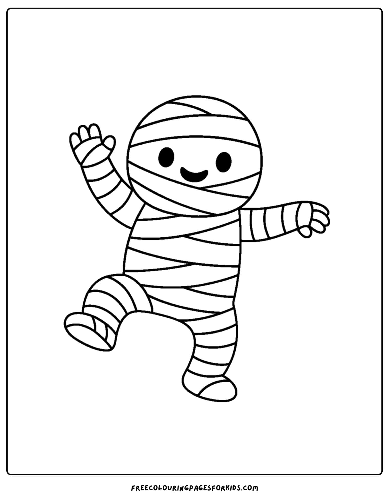 a halloween coloring page of a mummy