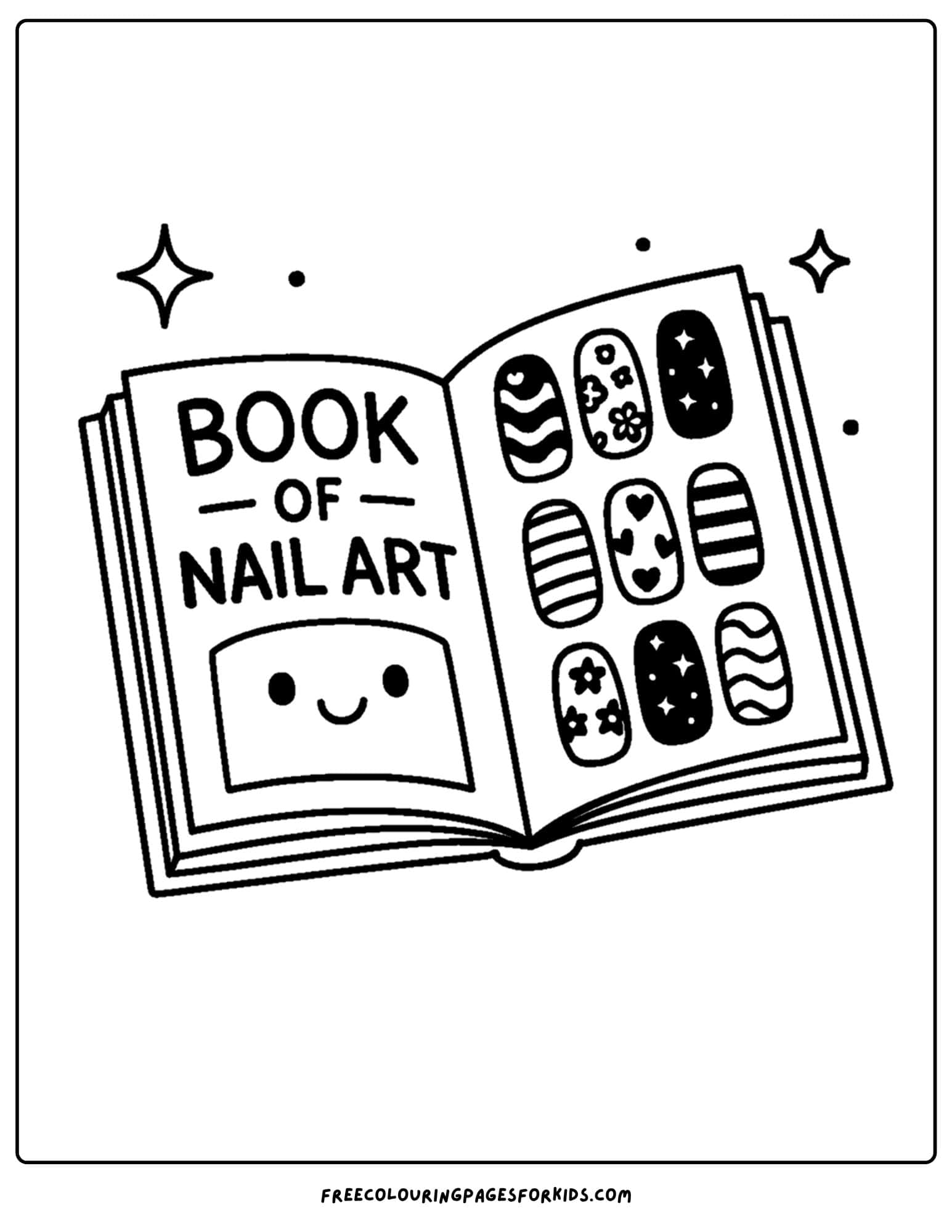 a book of nail art coloring page
