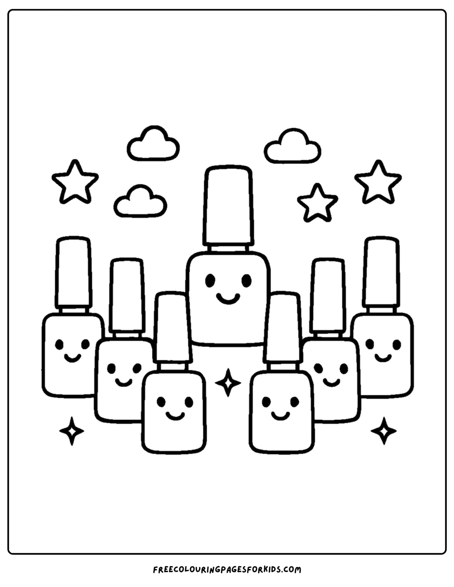 nail polish bottles coloring page