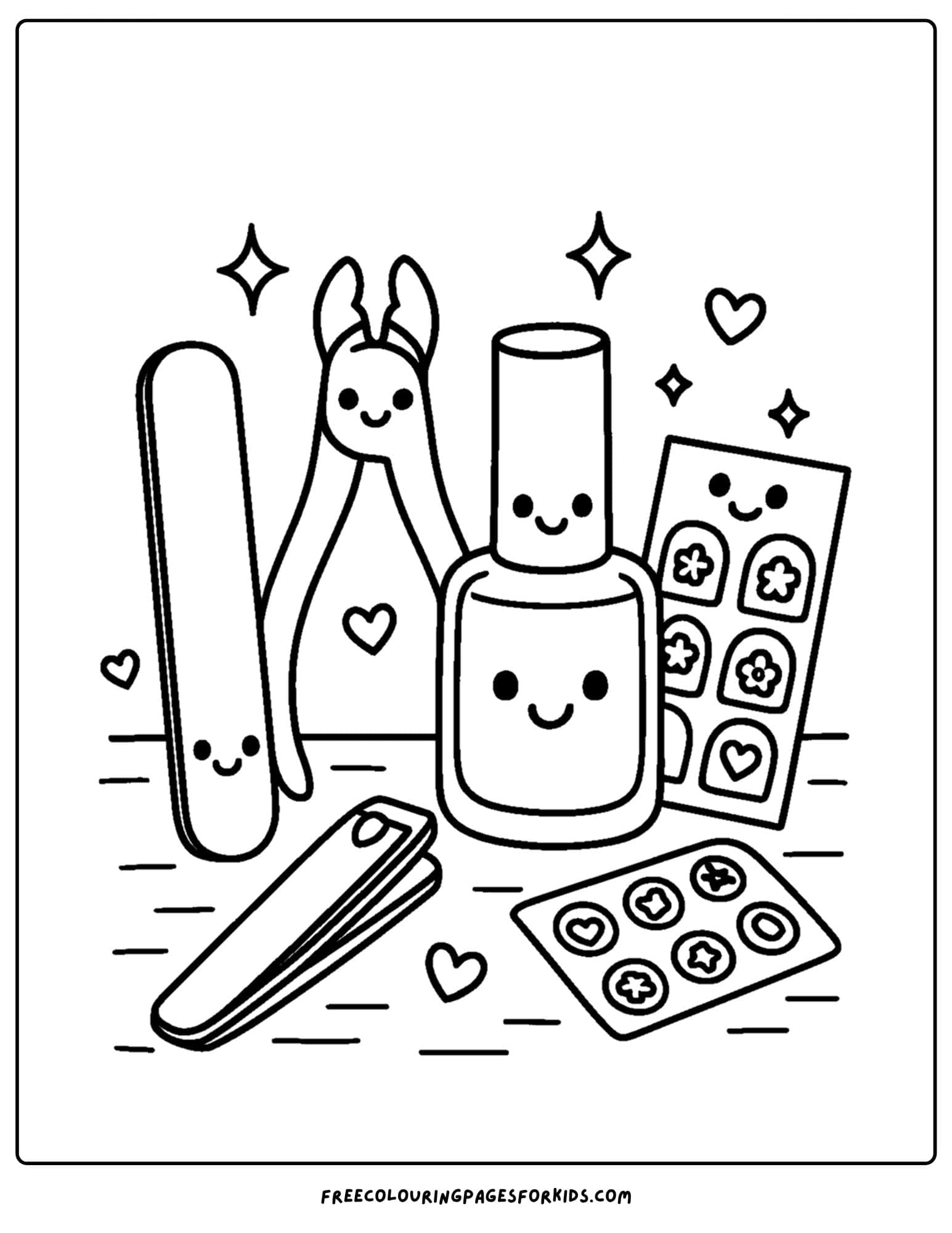 a nail kit coloring page