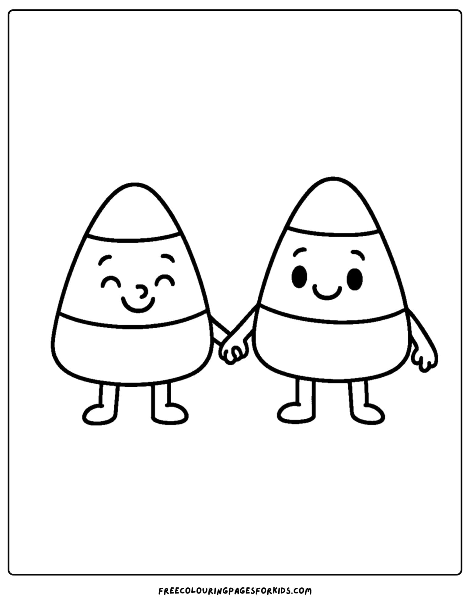spooky candy corns coloring page