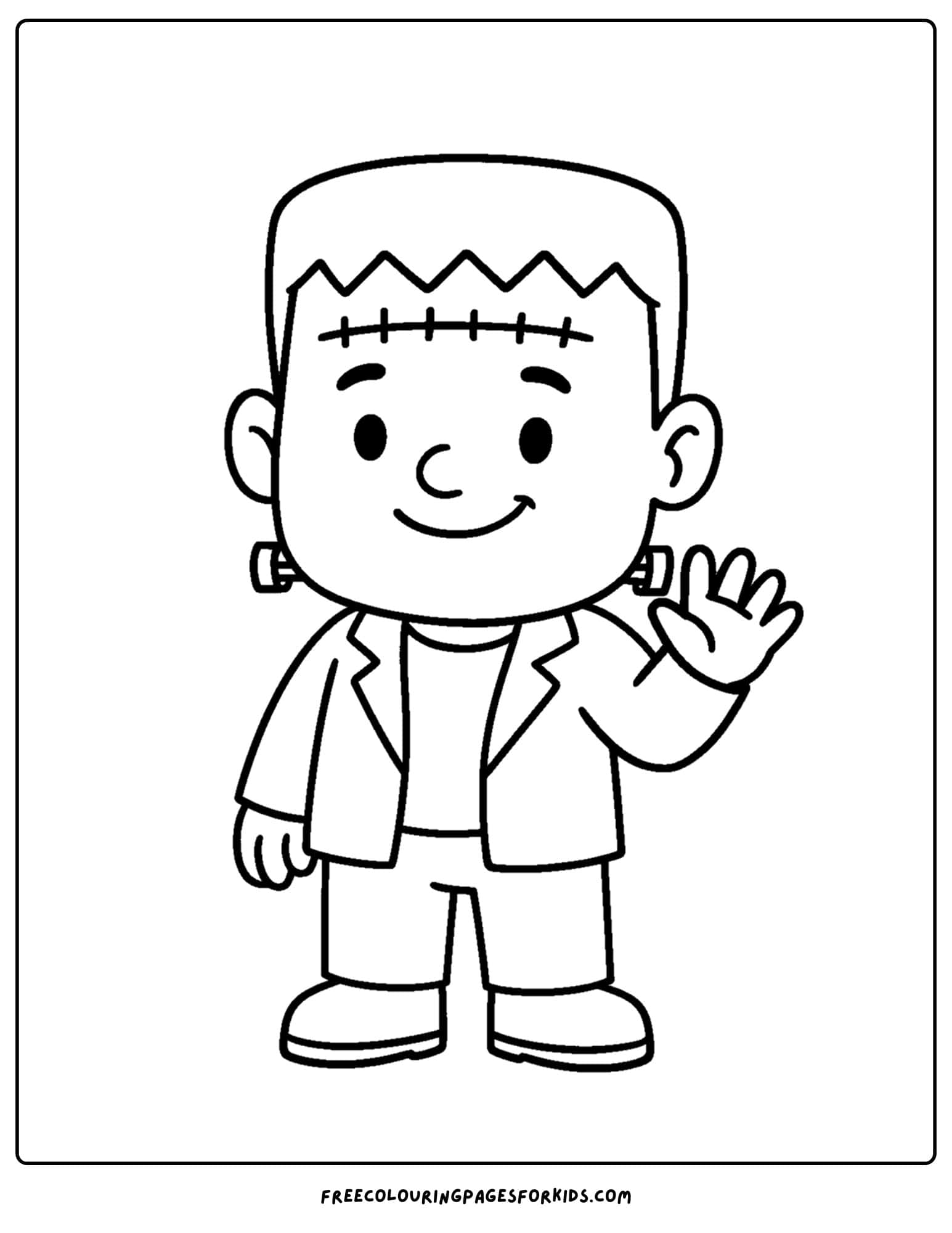 a spooky frankenstein coloring page