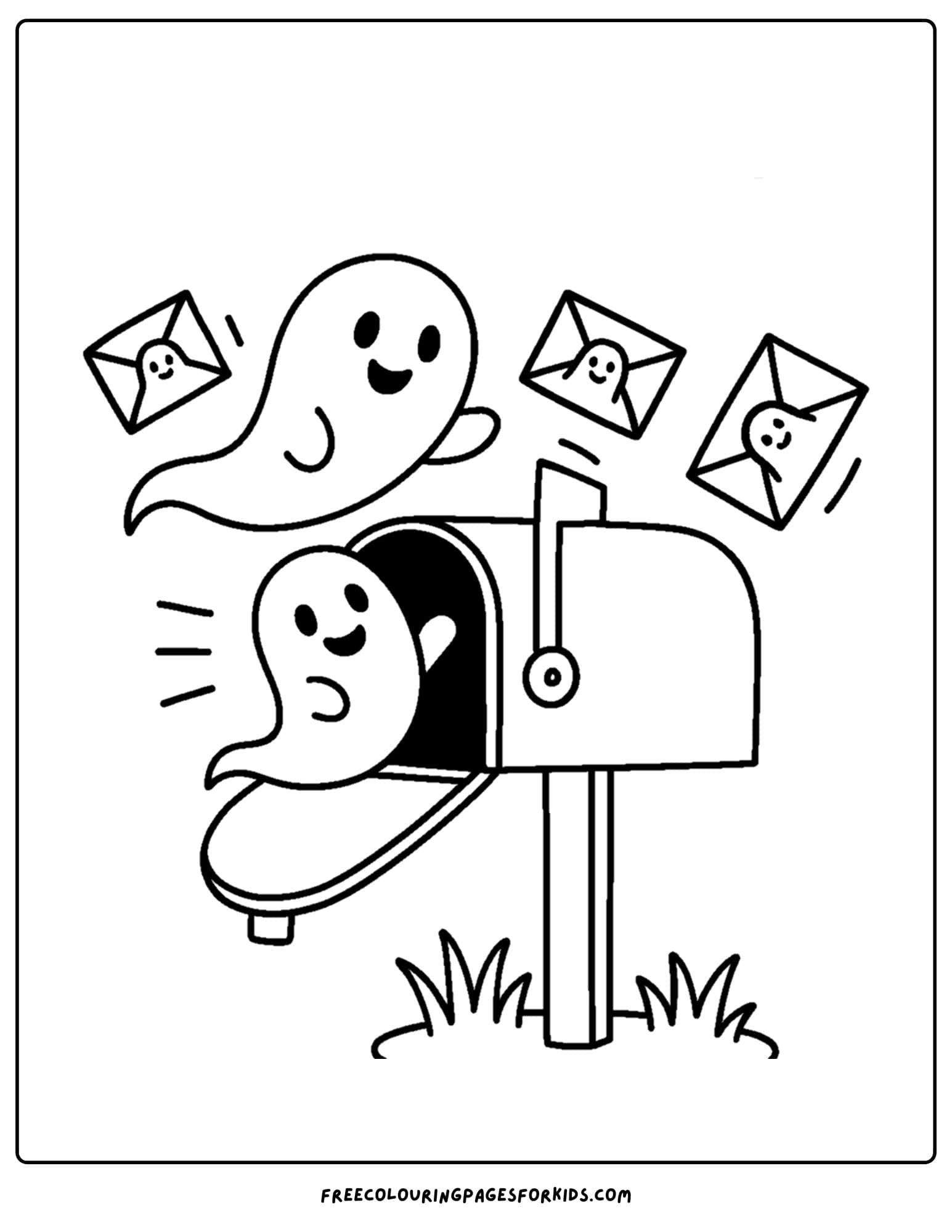 a haunted mailbox coloring page