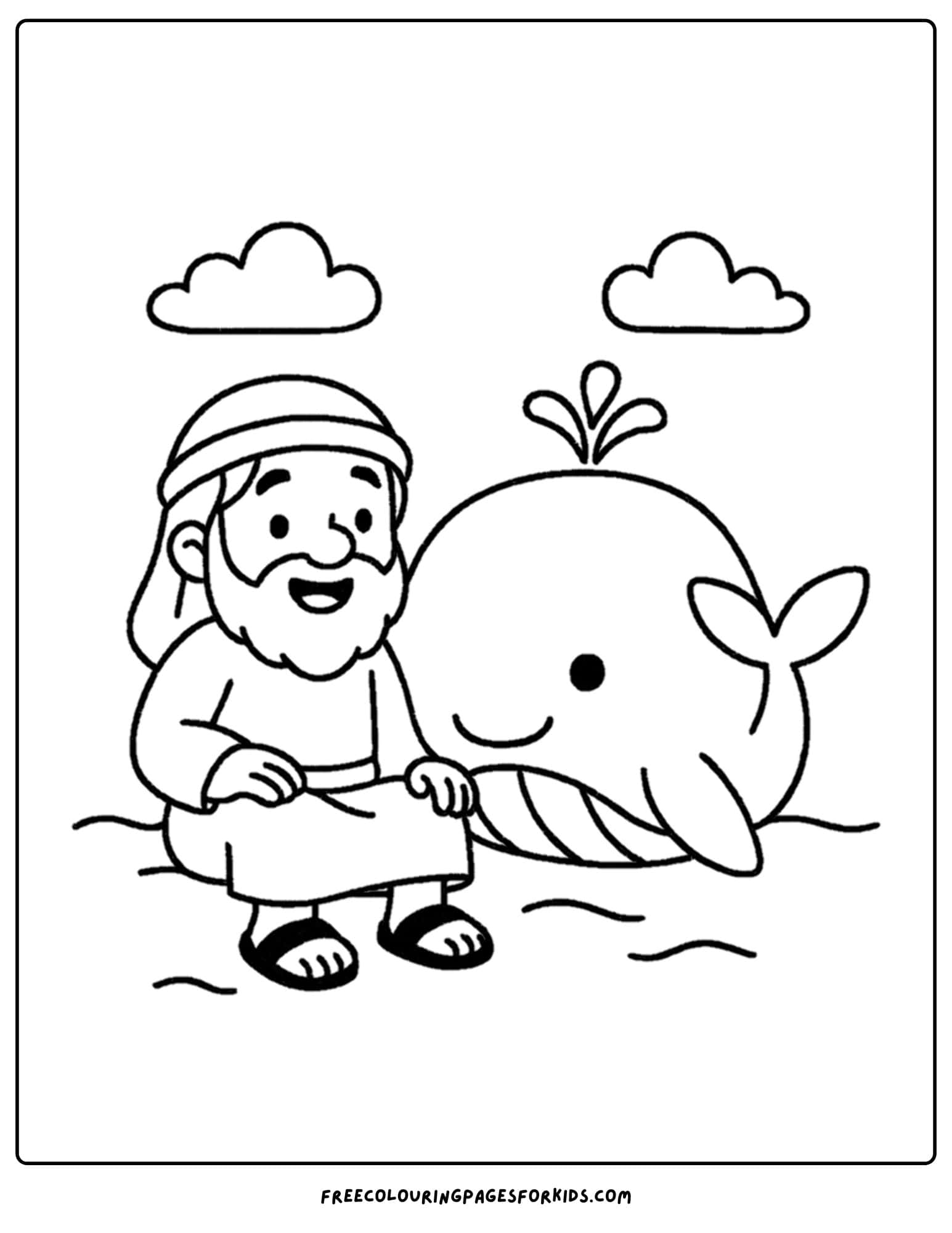 a bible coloring page of jonah and the whale