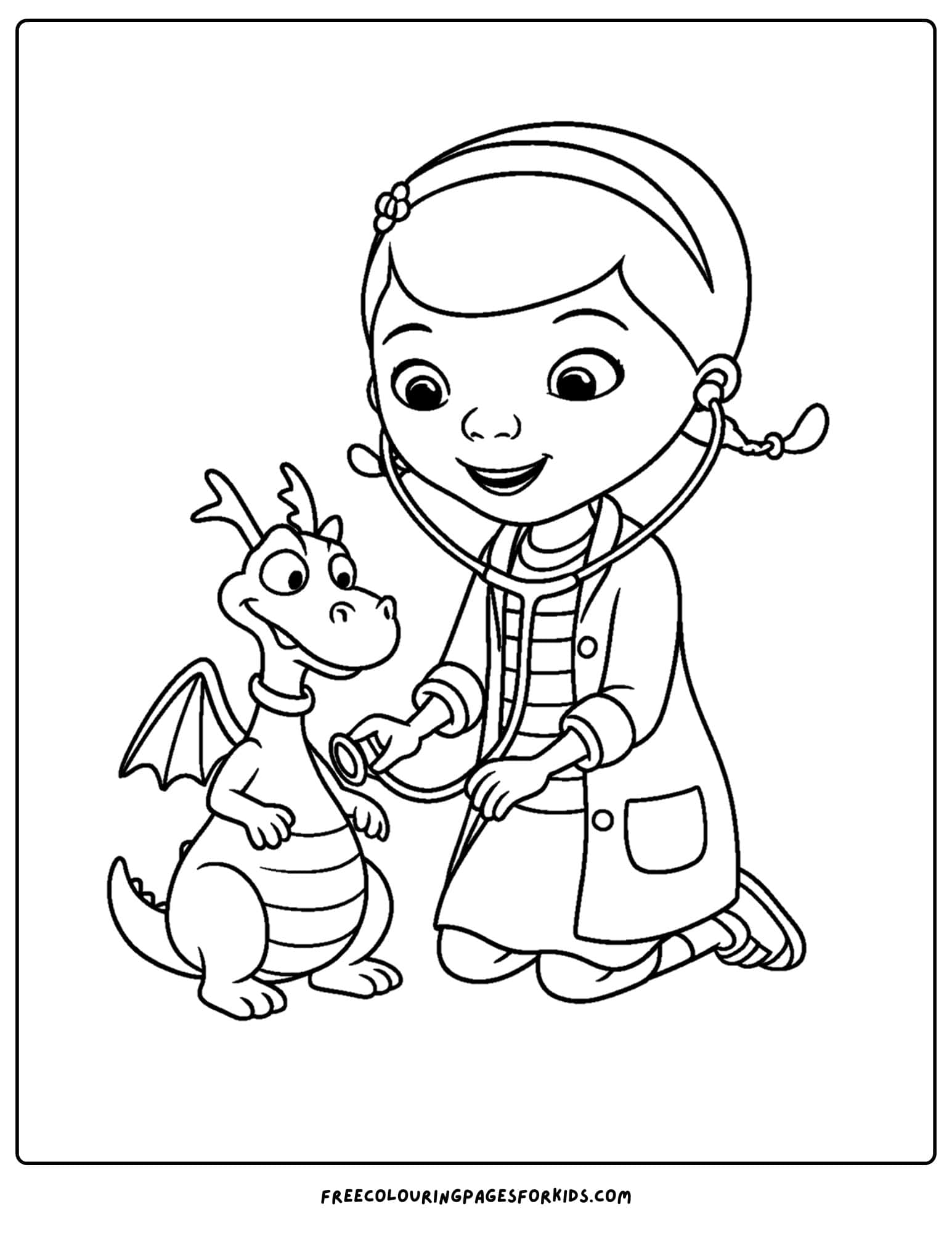 a doc mcstuffins coloring page of her treating stuffy