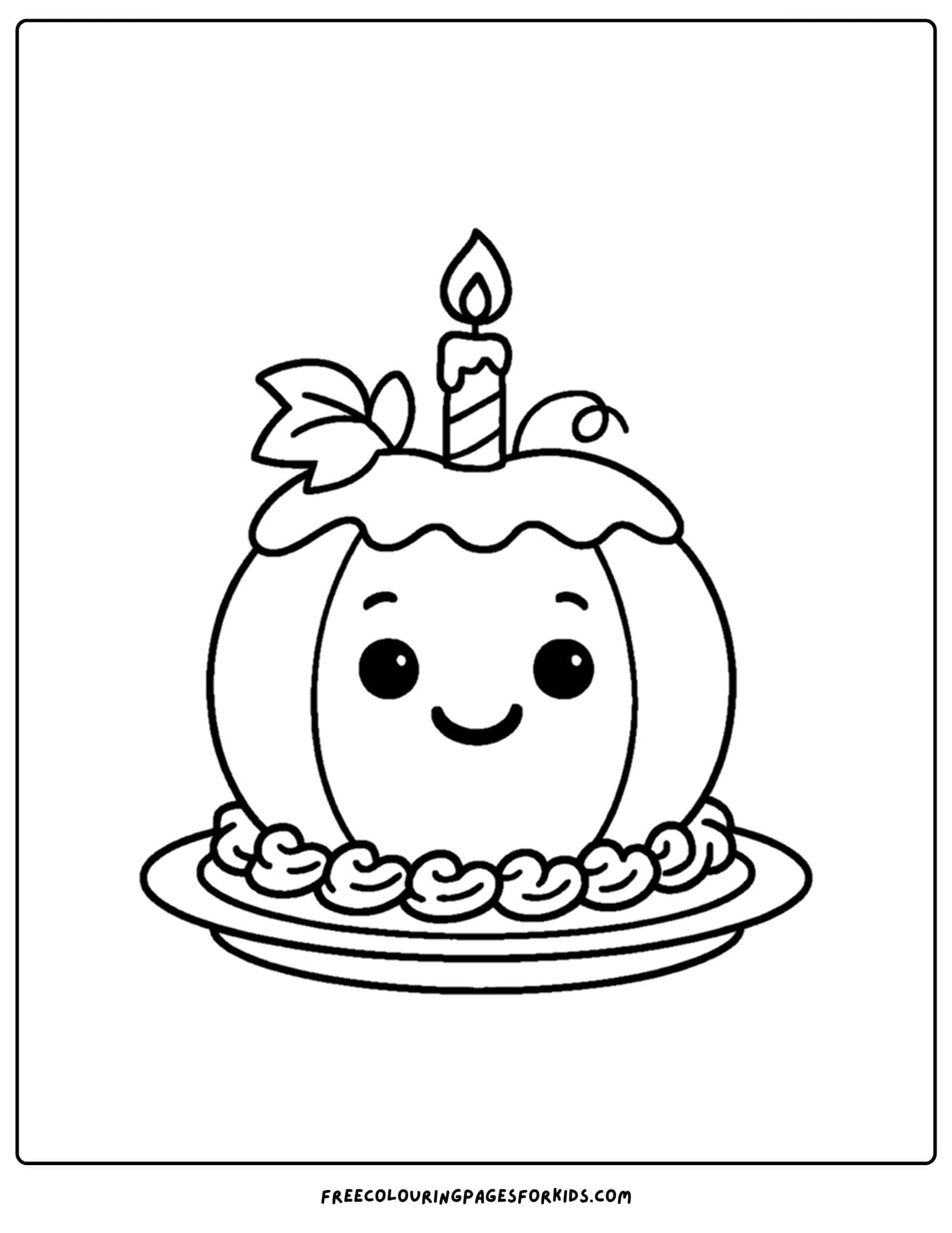 a pumpkin coloring page of a pumpkin shaped birthday cake