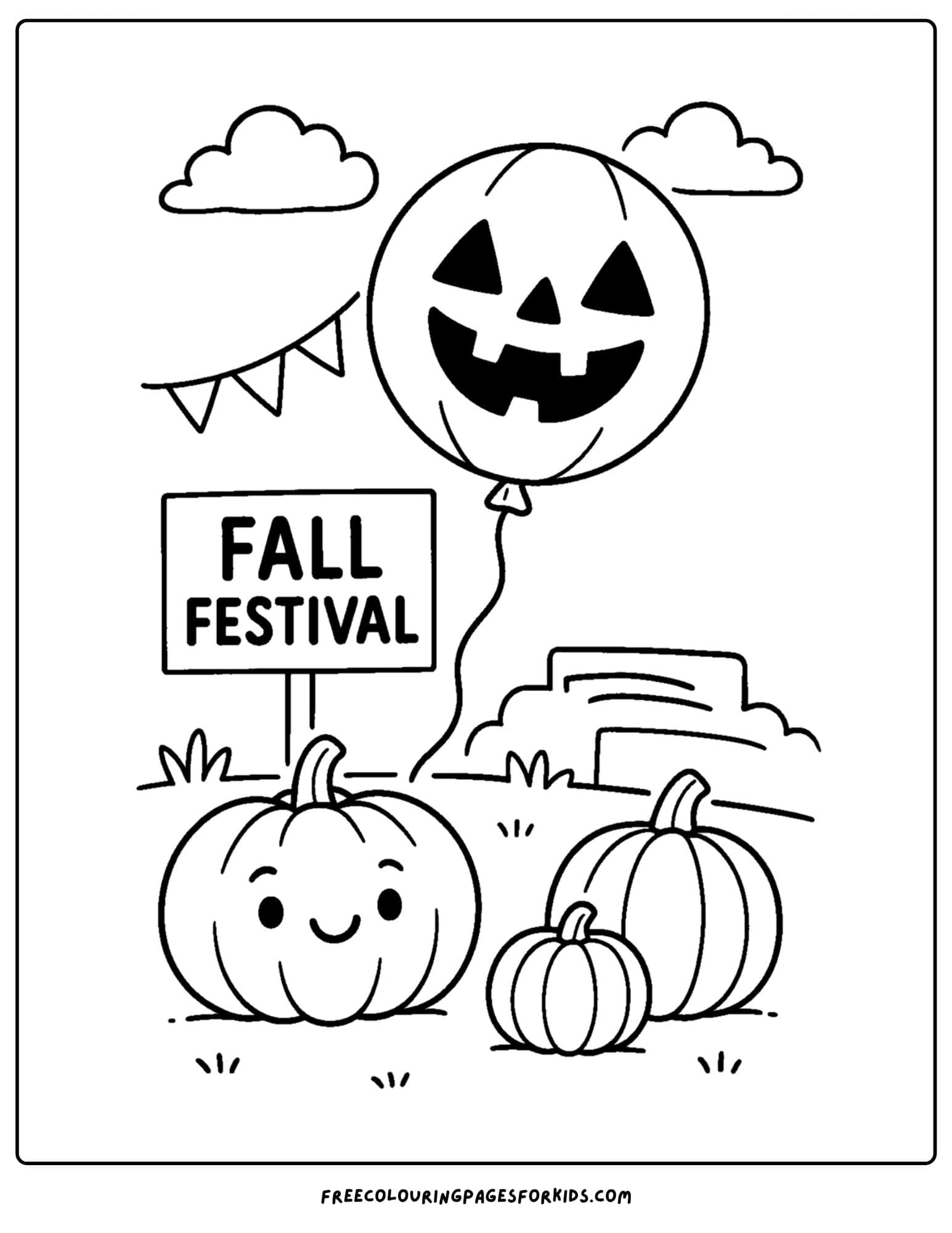 a pumpkin coloring page of a pumpkin shaped festival balloon