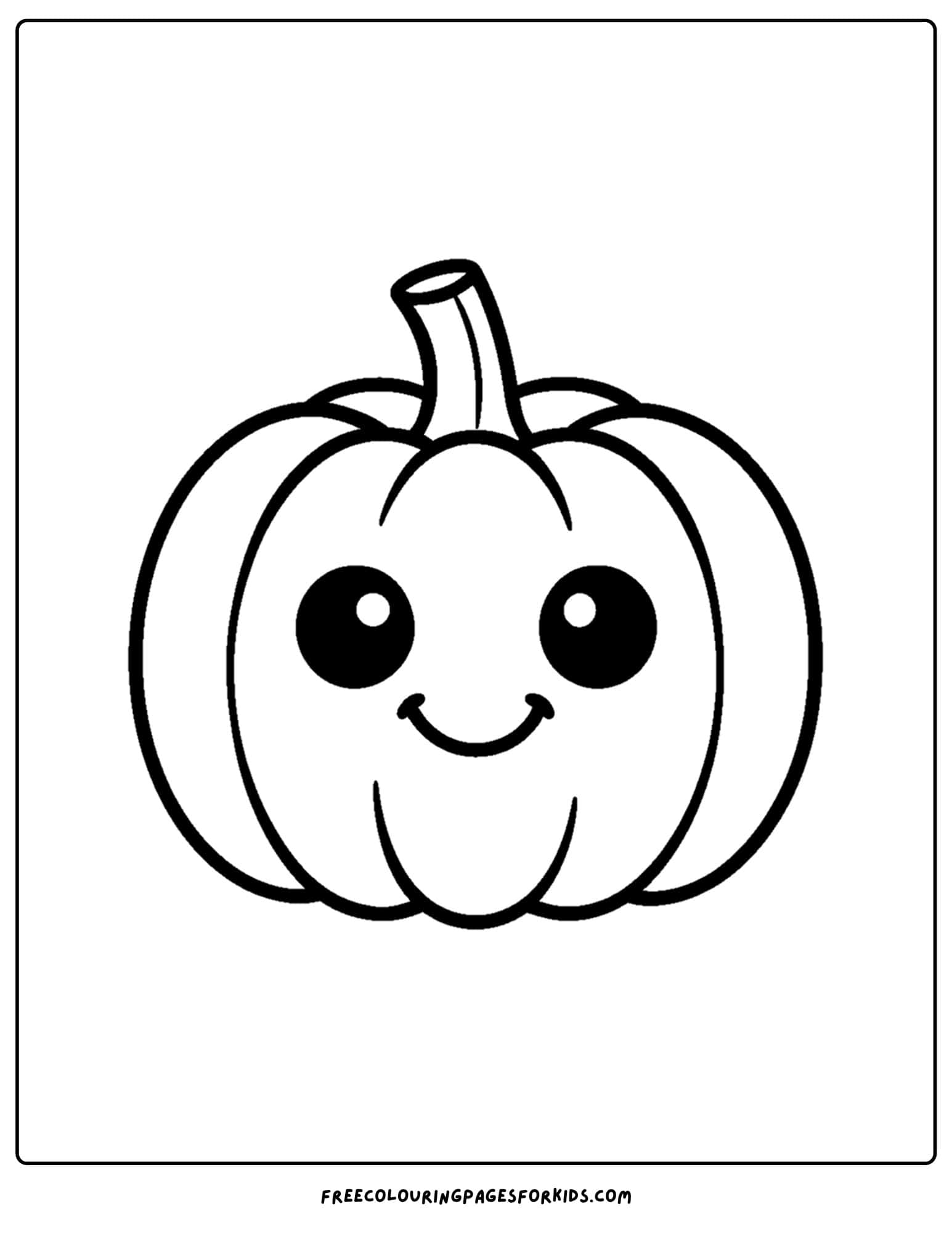 a pumpkin coloring page or a simple easy to color smiling pumpkin