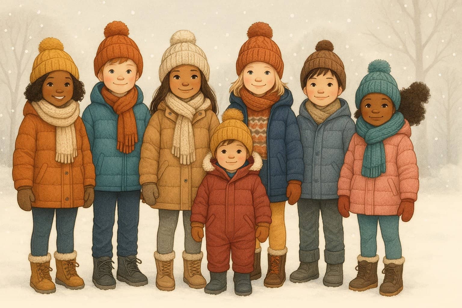 winter outfit coloring pages for kids