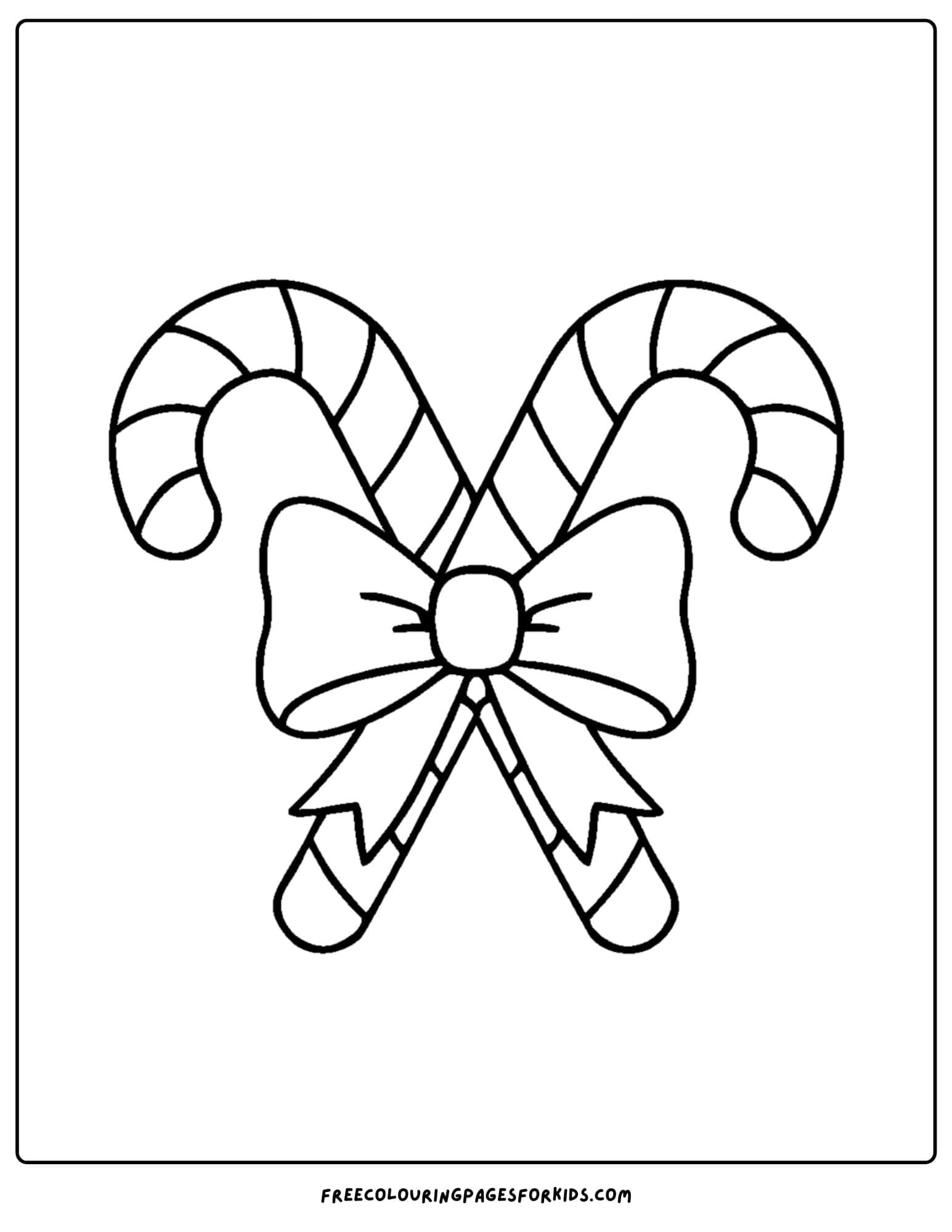 a christmas coloring page featuring candy canes crossed with a boy