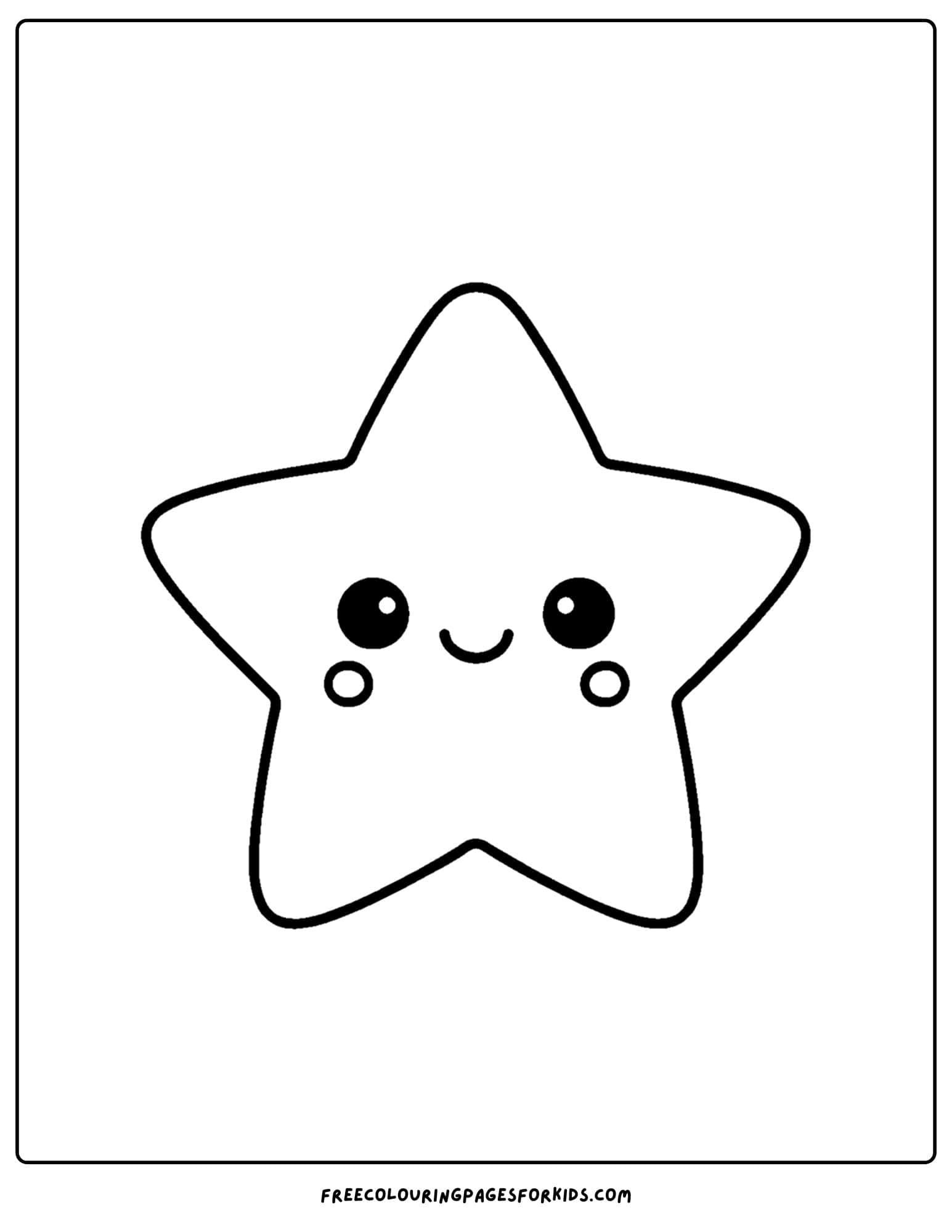 a kawaii coloring page of a cute star