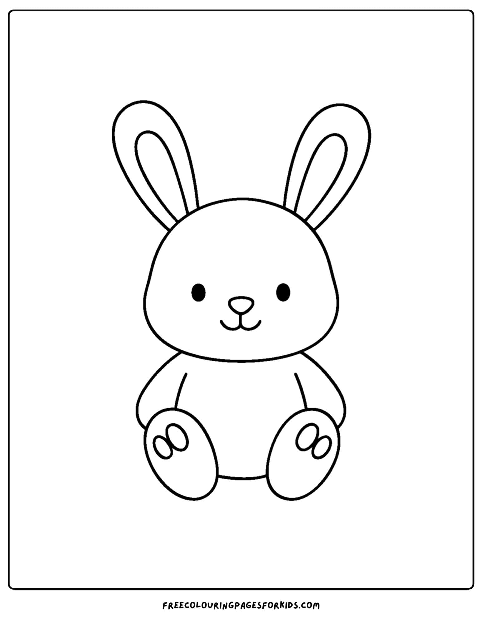 a toy coloring page of a toy bunny with floppy ears