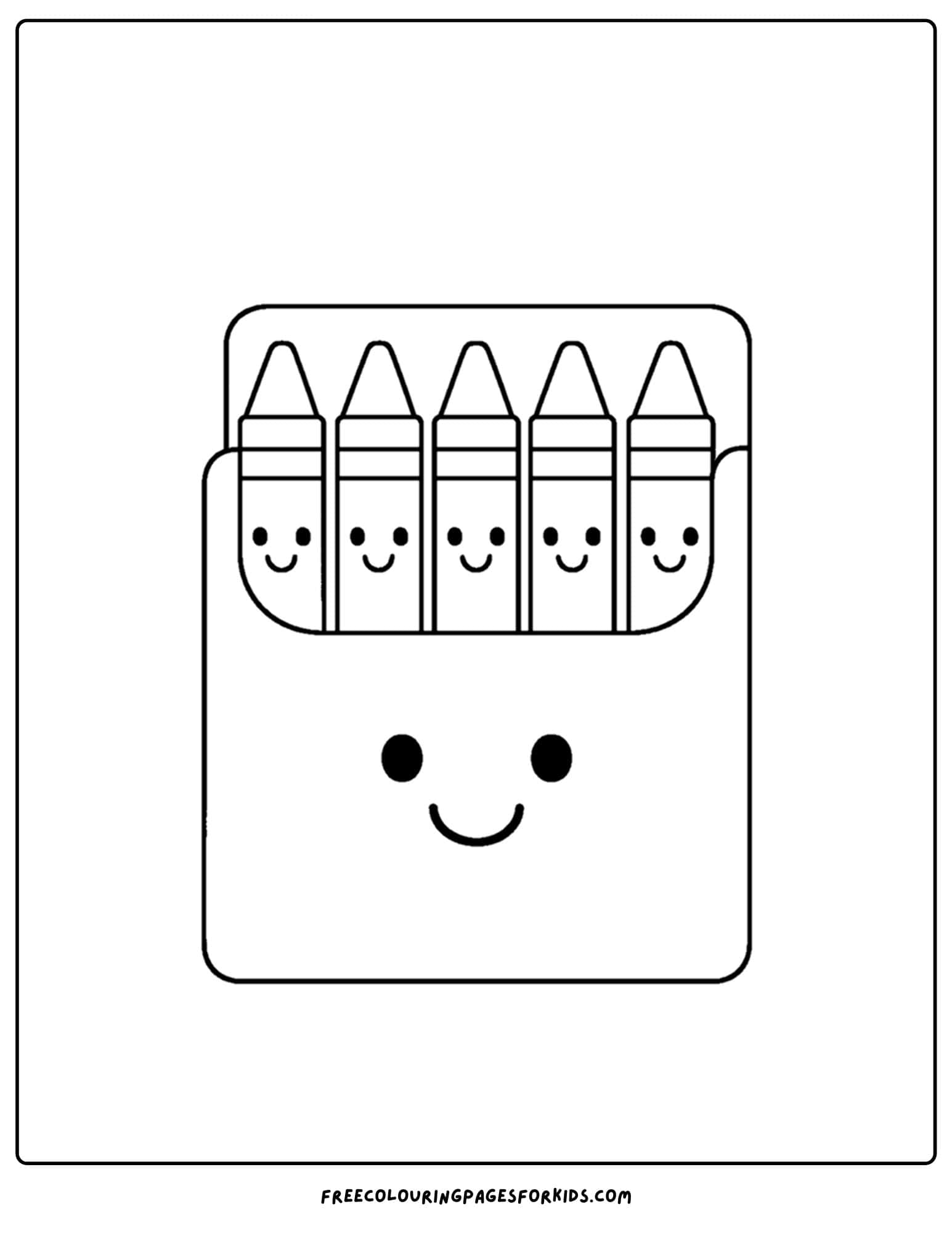 a toy coloring page of a packet of crayons