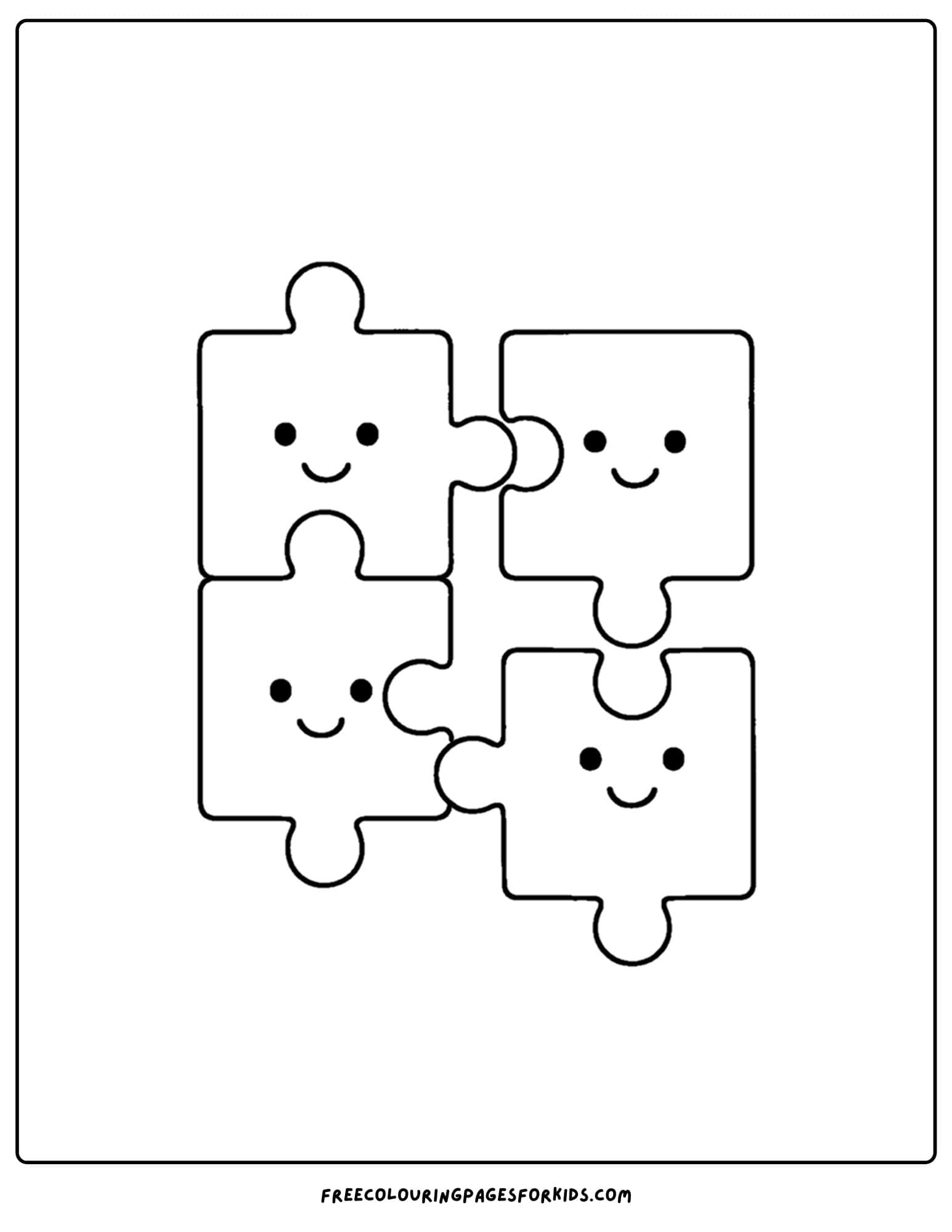 a toy coloring page of puzzles pieces