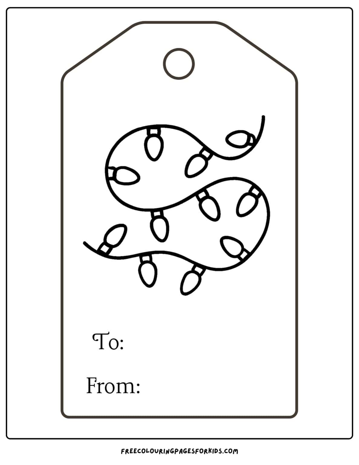 Christmas Gift Tag Coloring Pages