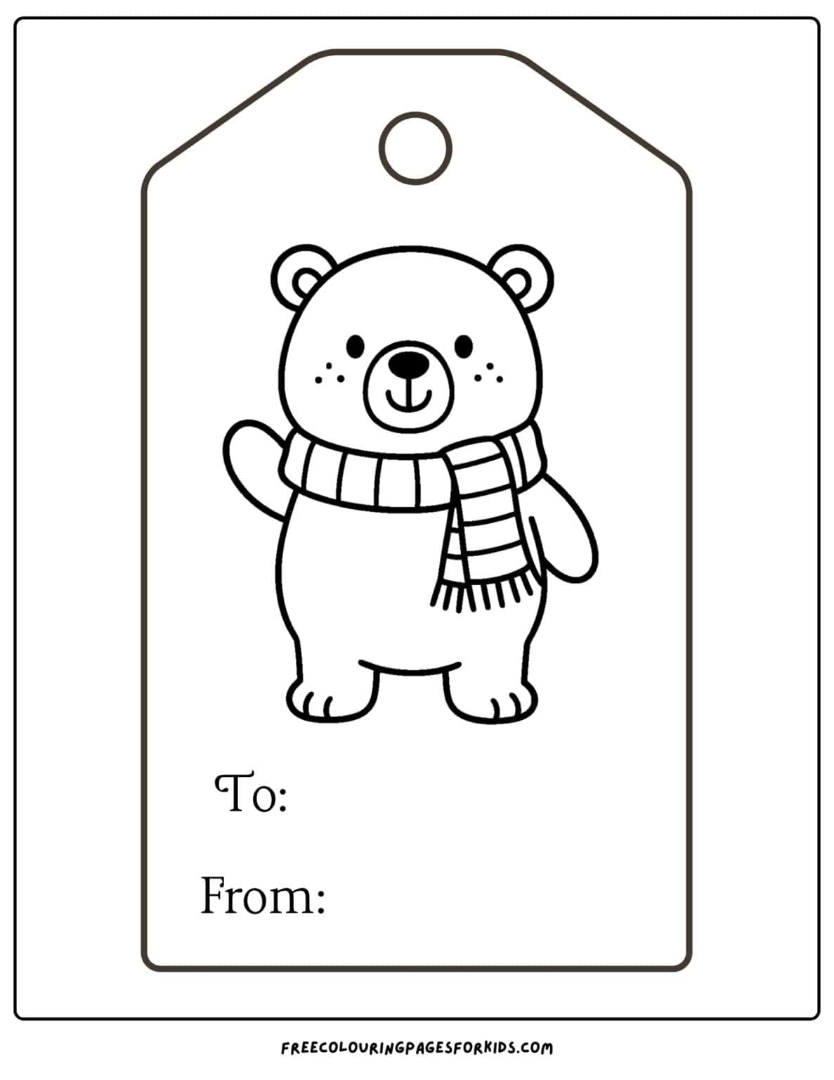 Christmas Gift Tag Coloring Pages