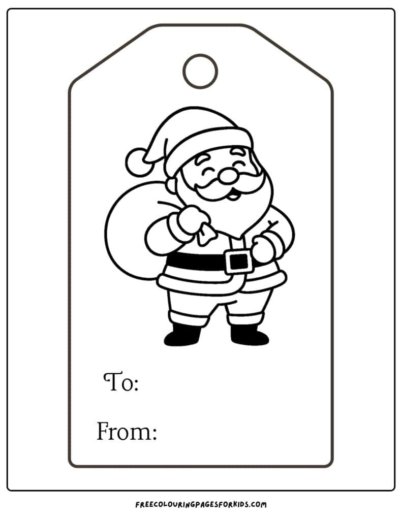Christmas gift tag coloring page - Coloring Feel