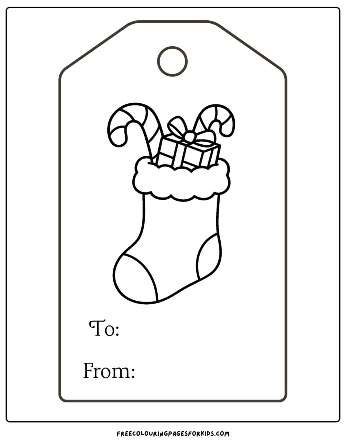 Christmas Gift Tag Coloring Pages
