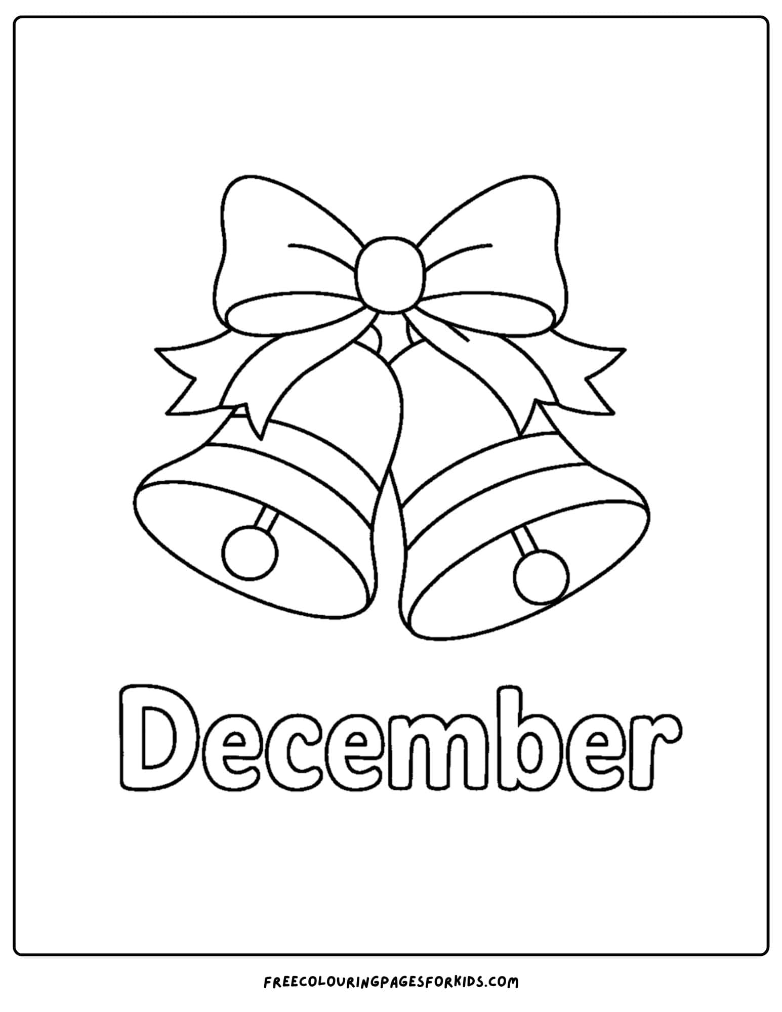 a december themed coloring pages featuring christmas bells