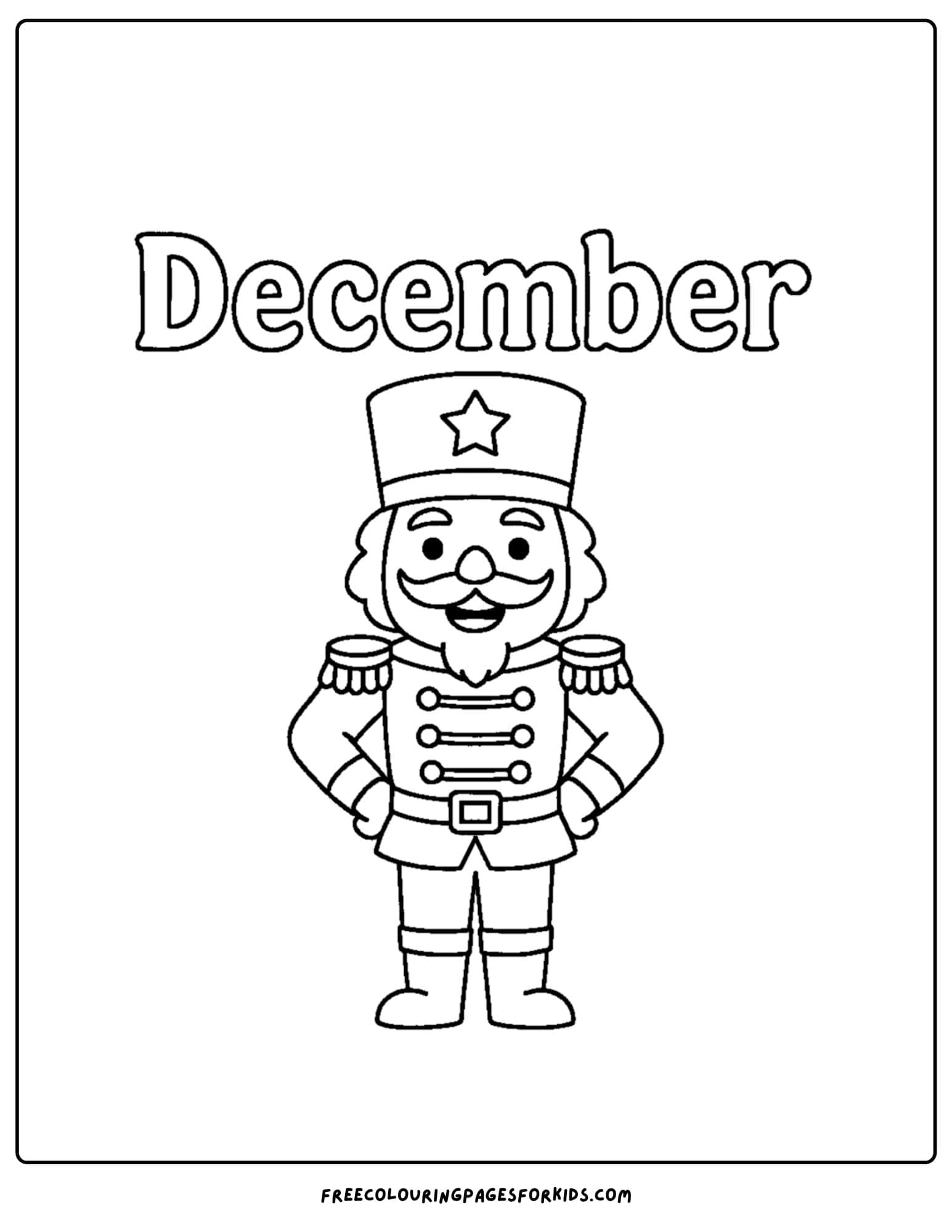 a december themed coloring pages featuring a nutcracker soldier