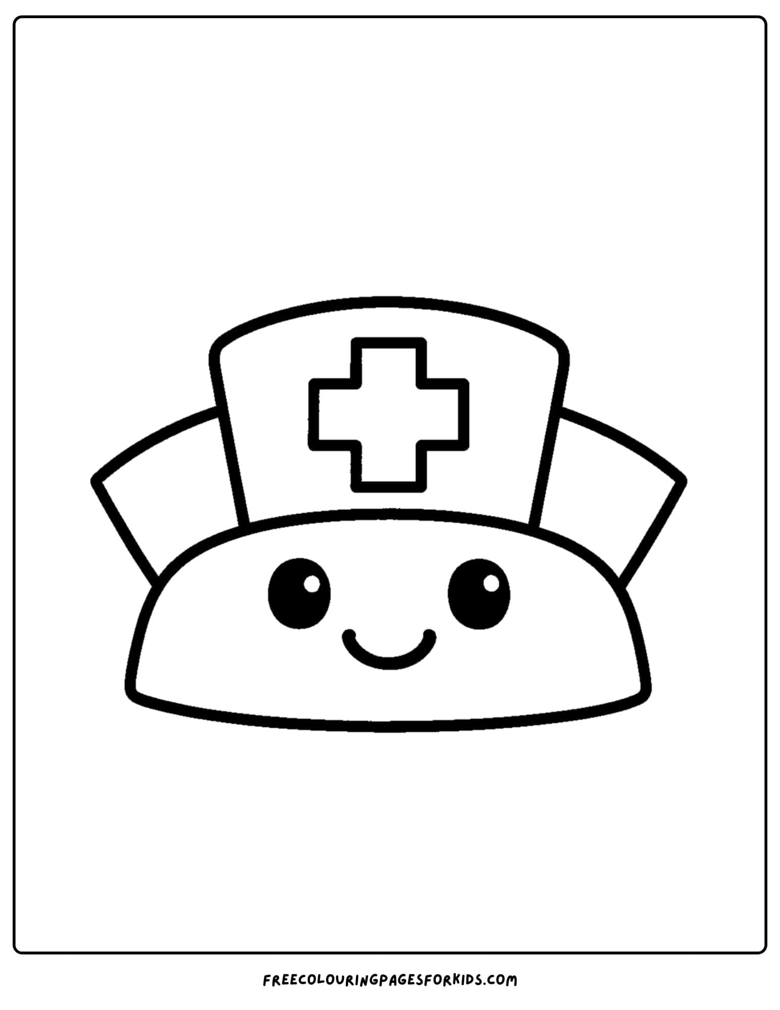a nurse coloring page featuring a nurse hat