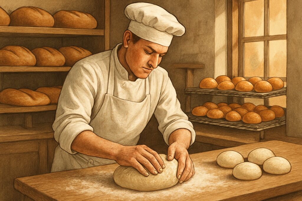 Baker coloring page for children