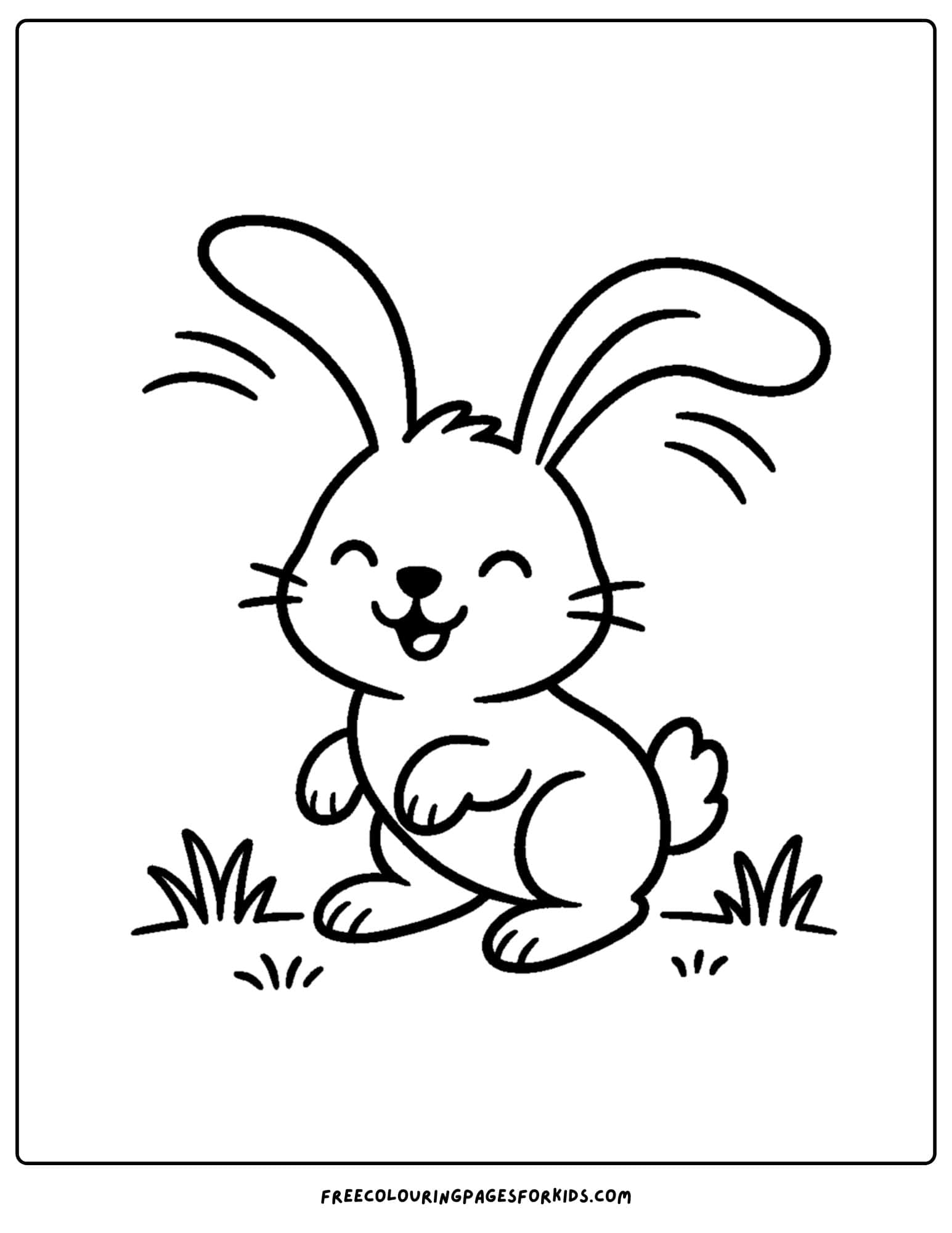 a bunny themed coloring page featuring a bunny with big floppy ears