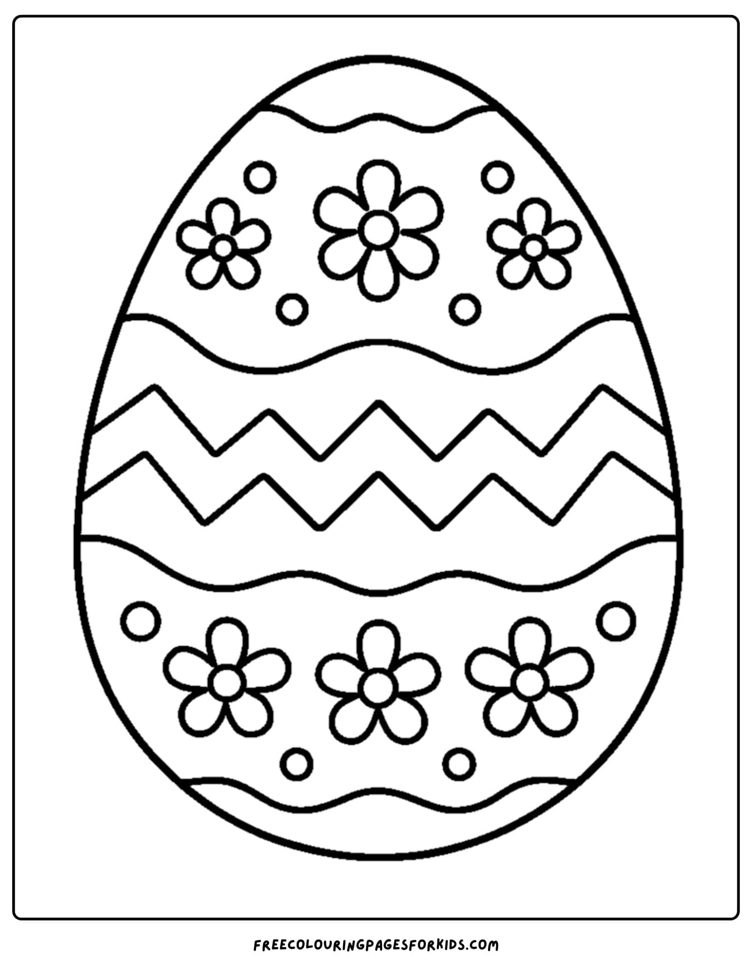 an easter themed coloring page featuring a giant easter egg