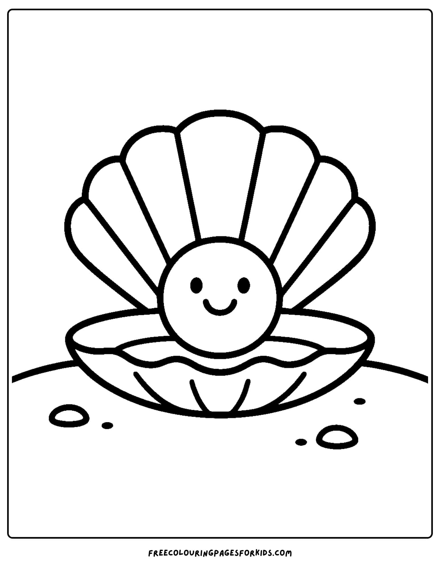 an ocean coloring page featuring a clam