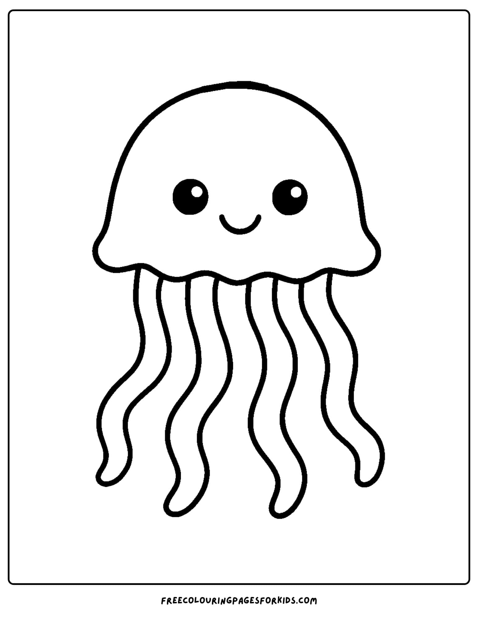an ocean coloring page featuring a jellyfish
