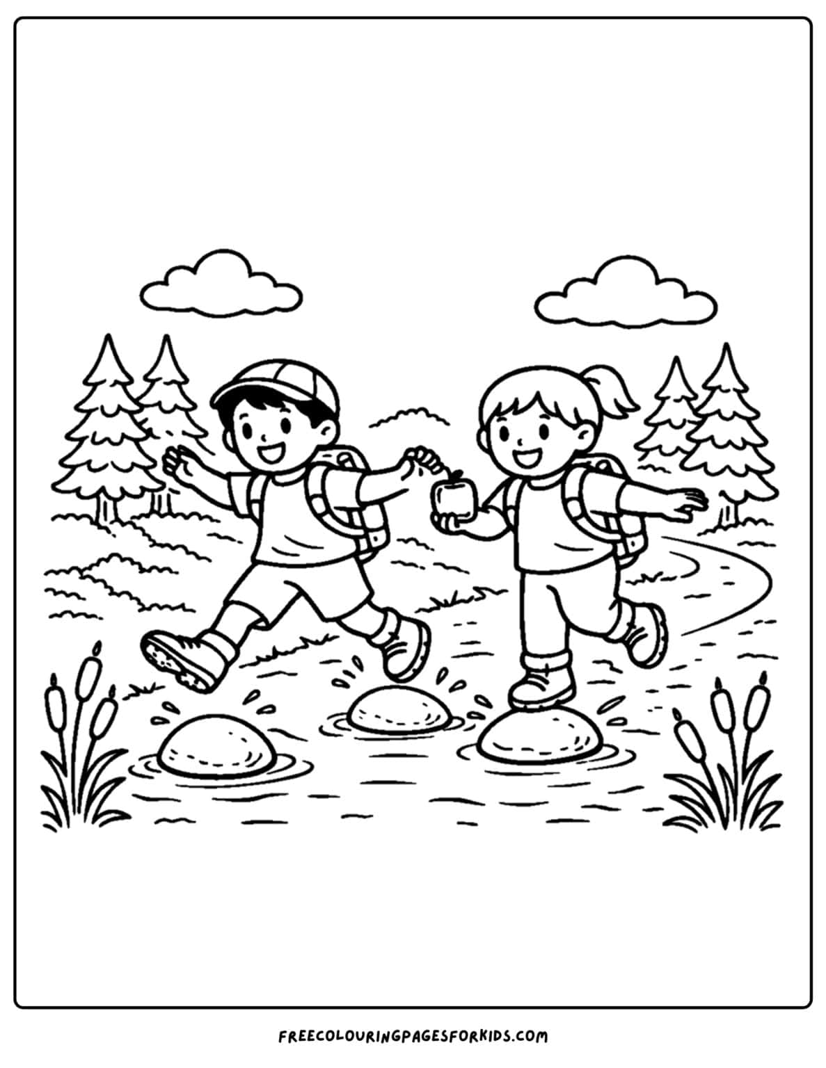 Bushwalking Colouring In Hiking Coloring Pages