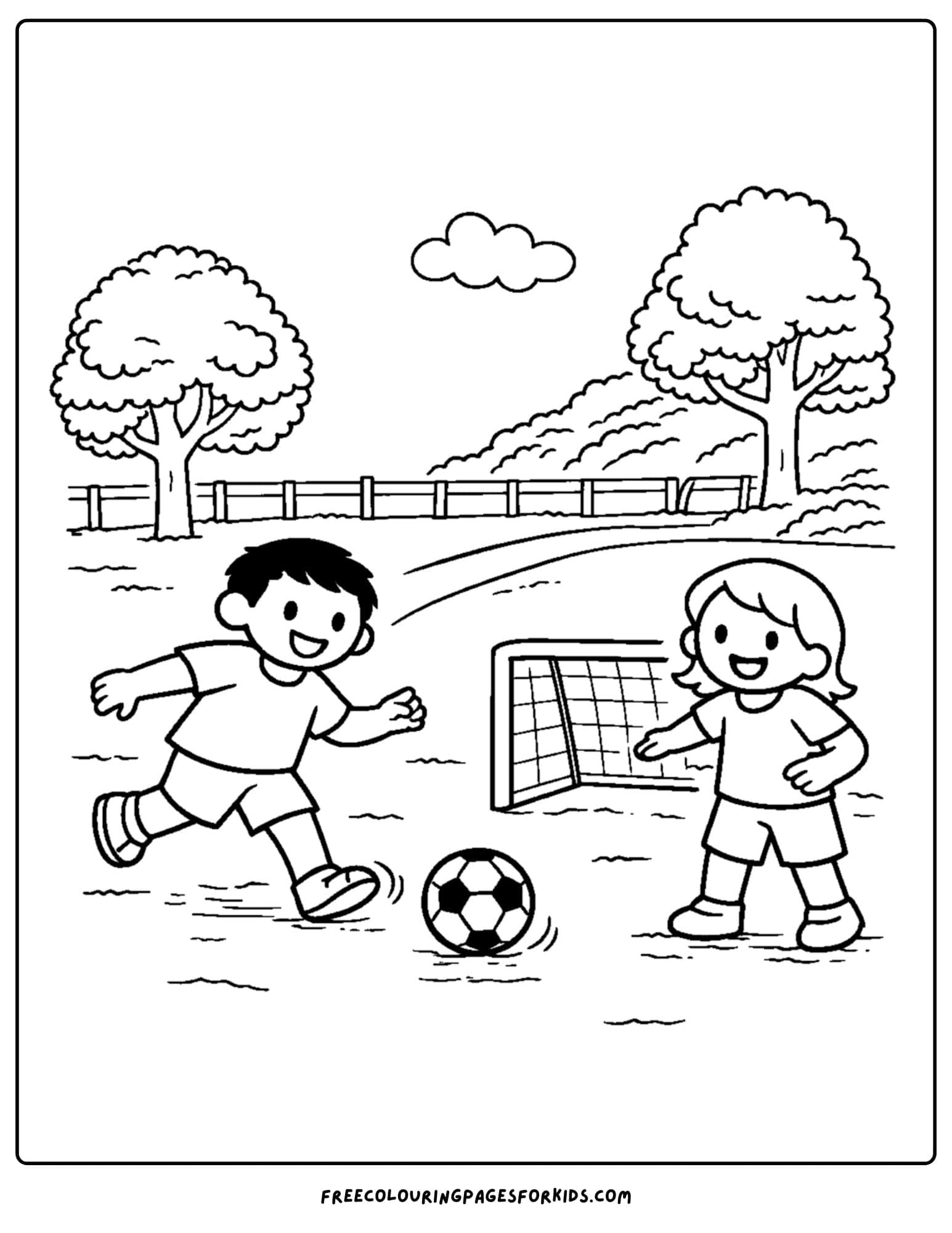 an italy coloring page showing italian children playing soccer