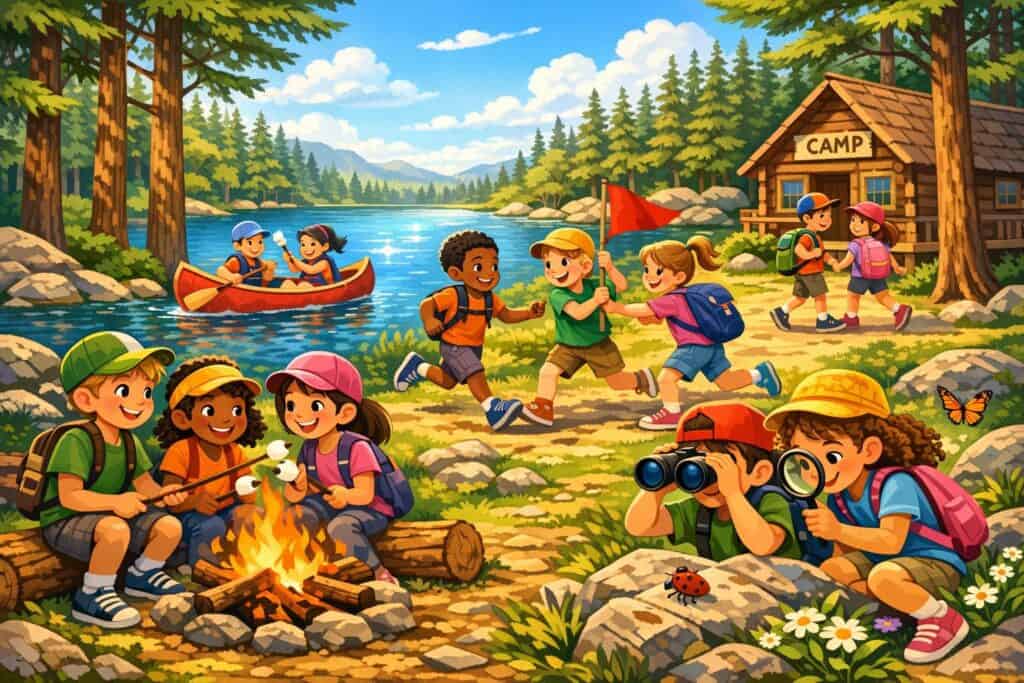 summer camp coloring pages