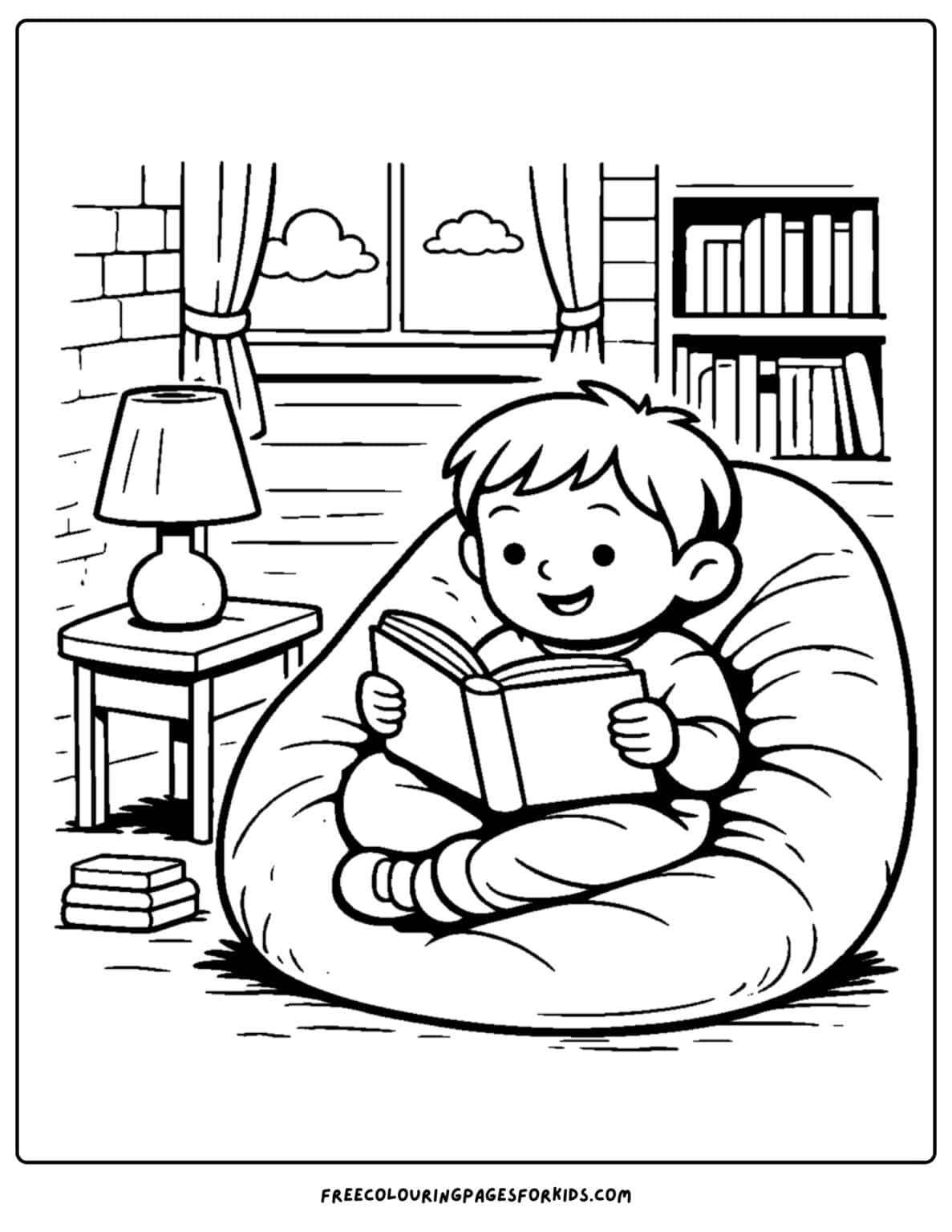 Reading Coloring Pages