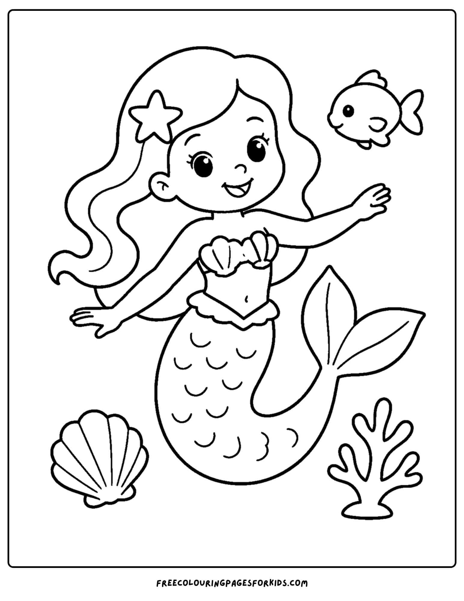 a coloring page of a mermaid twirling