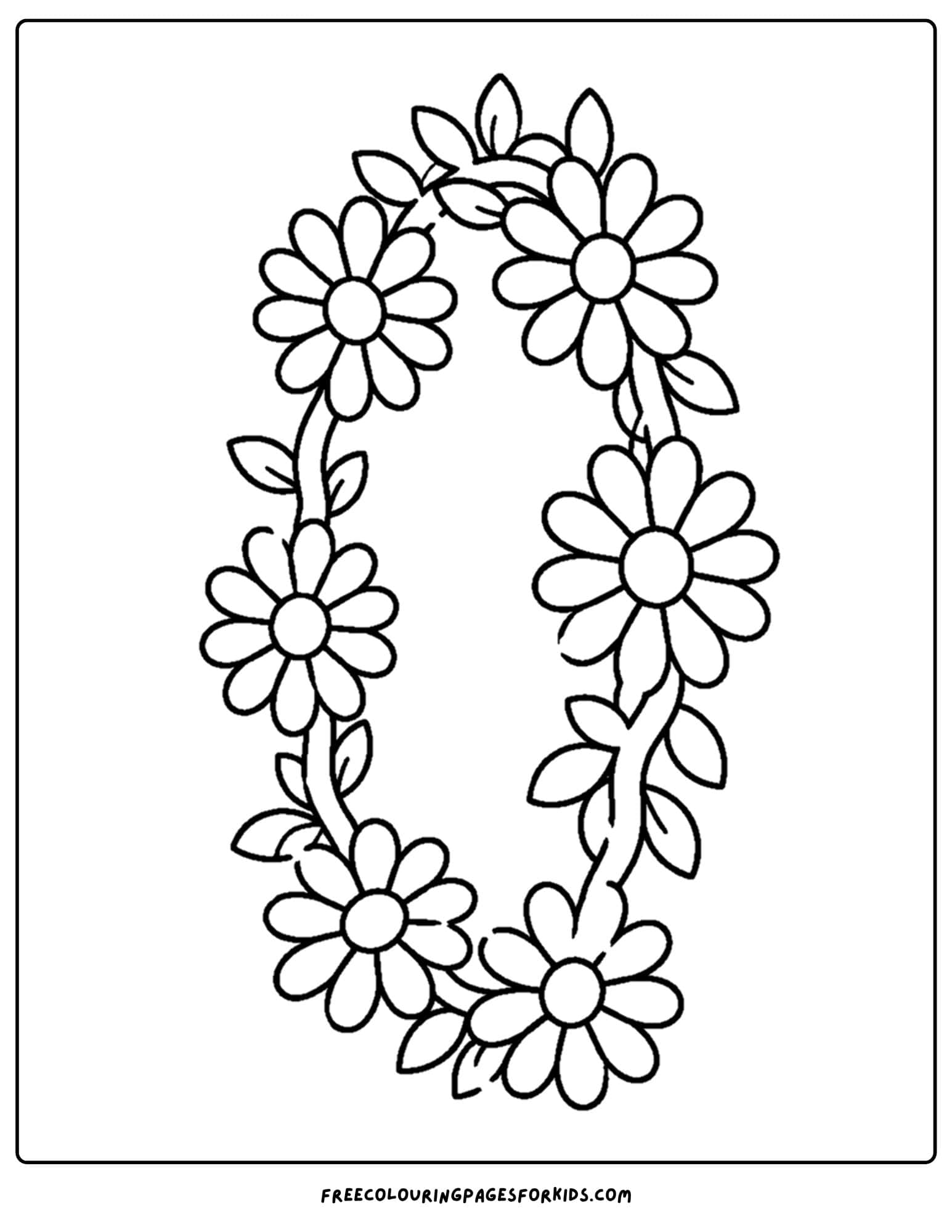 a coloring page of a daisy chain