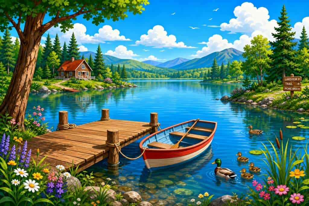 lake coloring pages