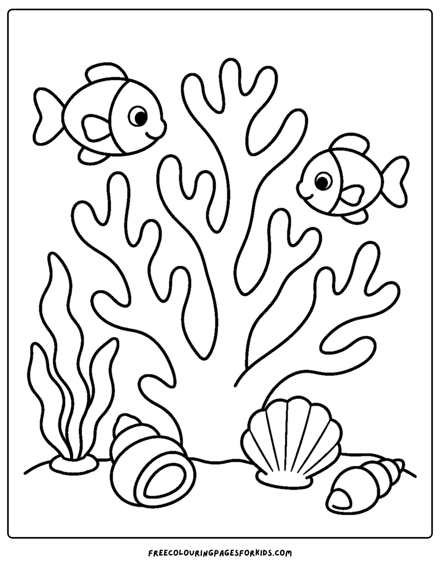 a coloring page of coral shaped like an antler