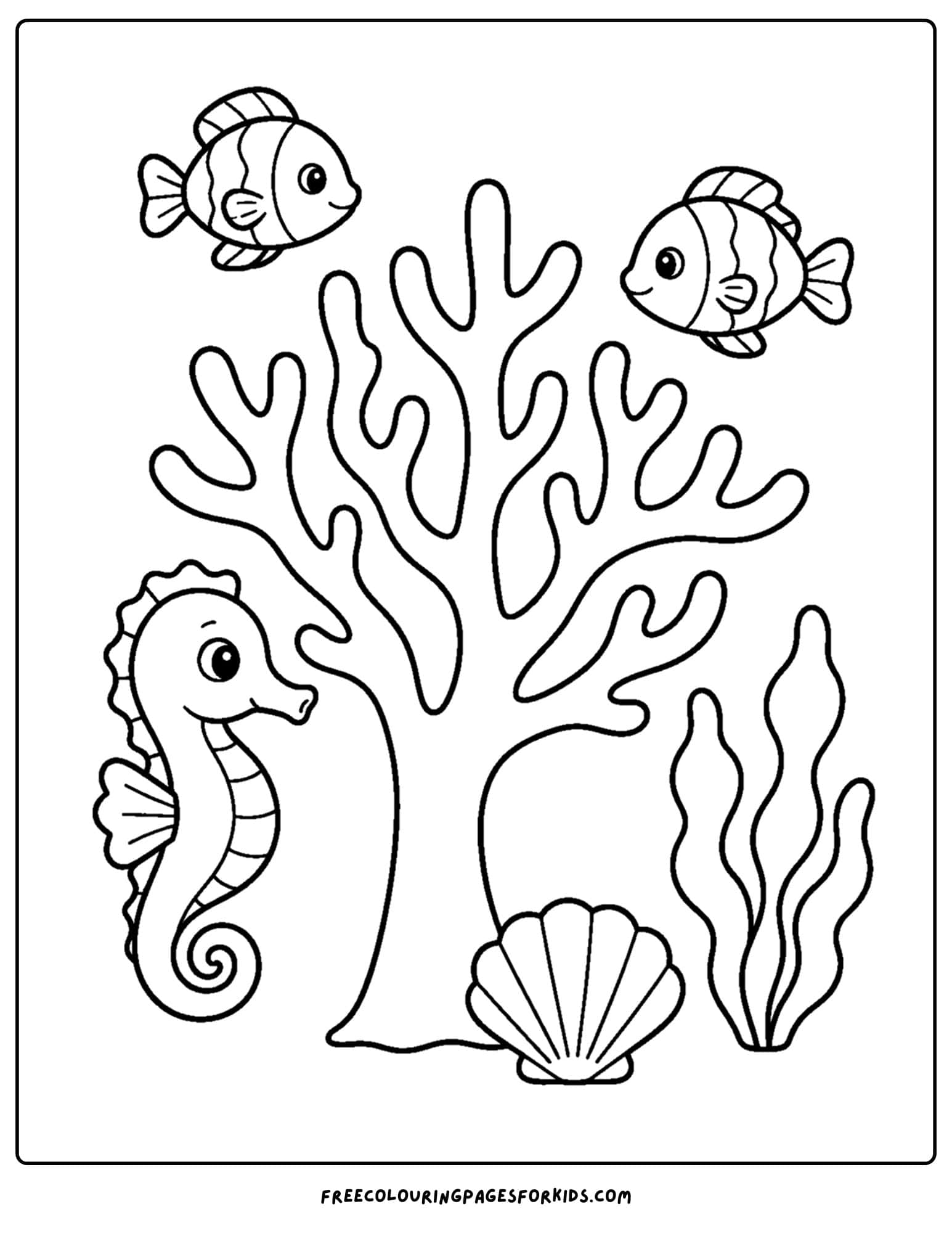 a coloring page of coral with branches going off in all directions
